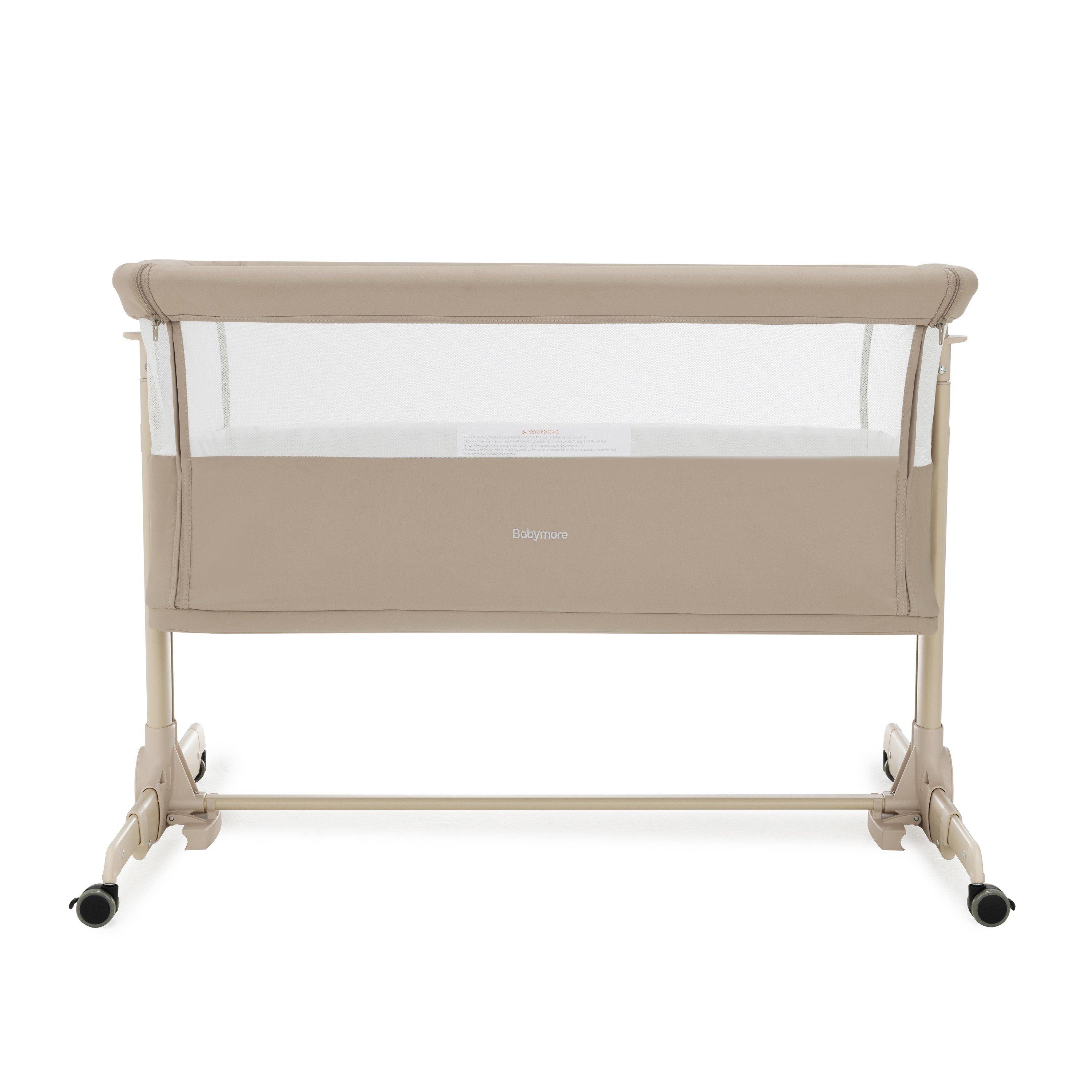 Khaki - Babymore - Babymore Neera Bedside Crib - Khaki - 5