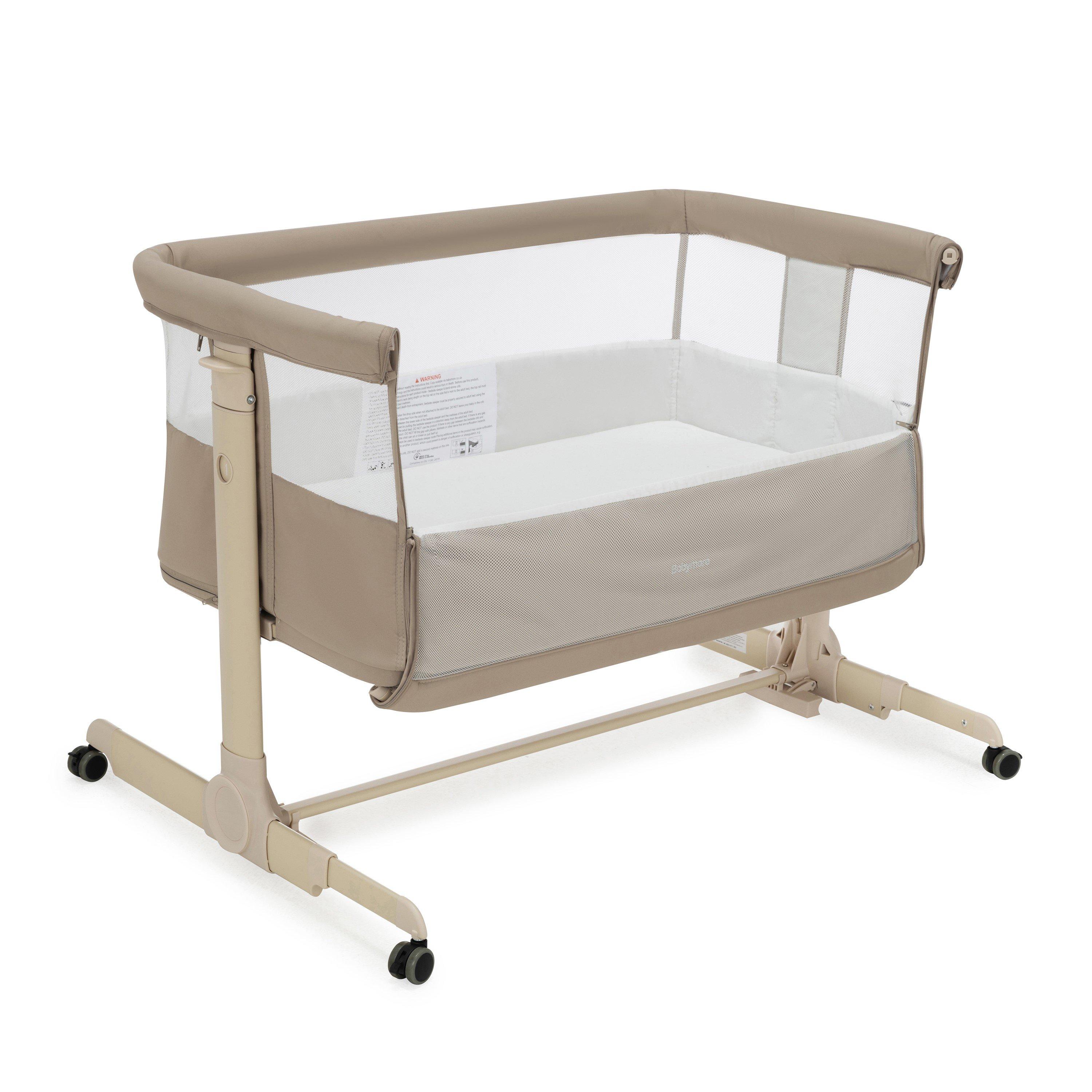 Khaki - Babymore - Babymore Neera Bedside Crib - Khaki - 6
