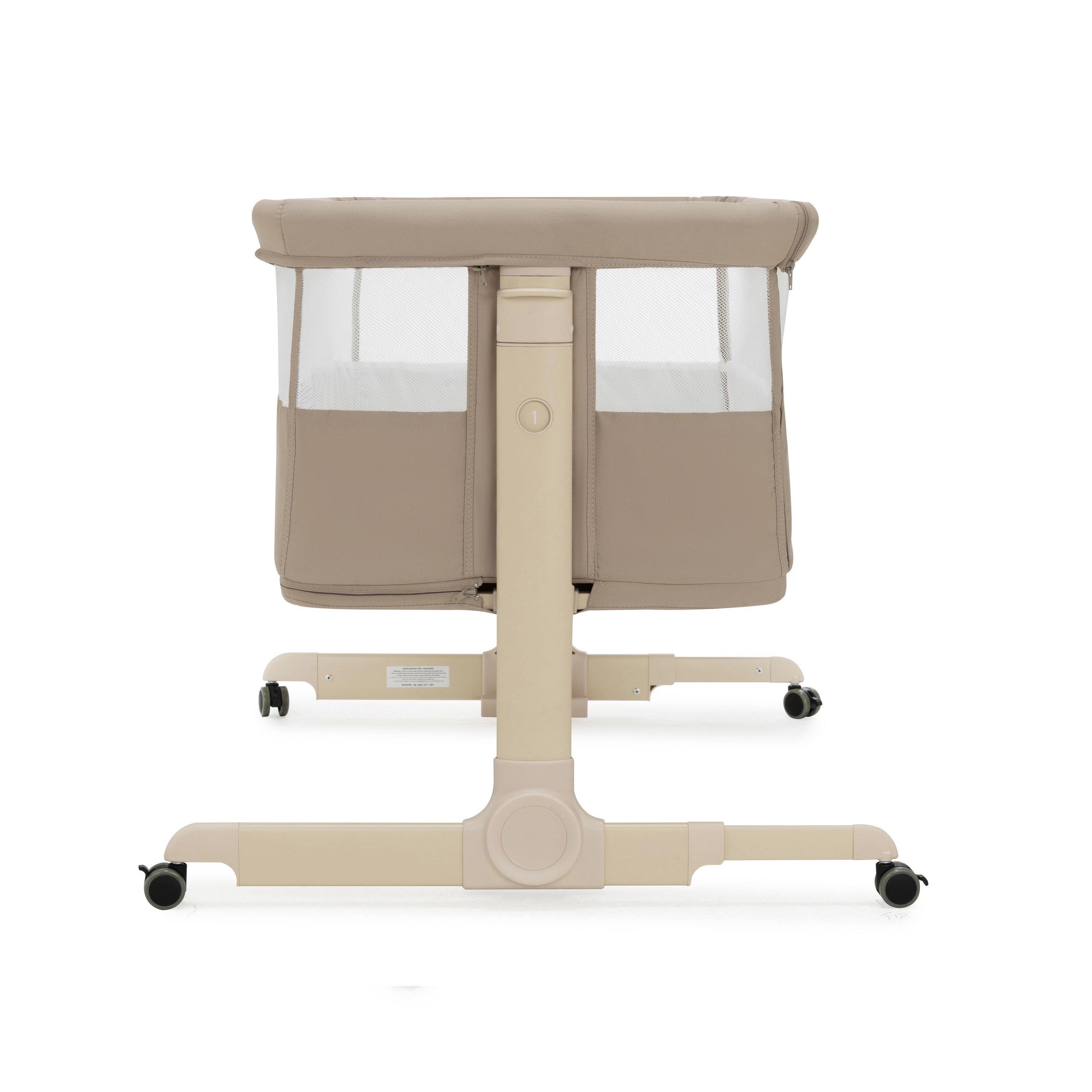 Khaki - Babymore - Babymore Neera Bedside Crib - Khaki - 7