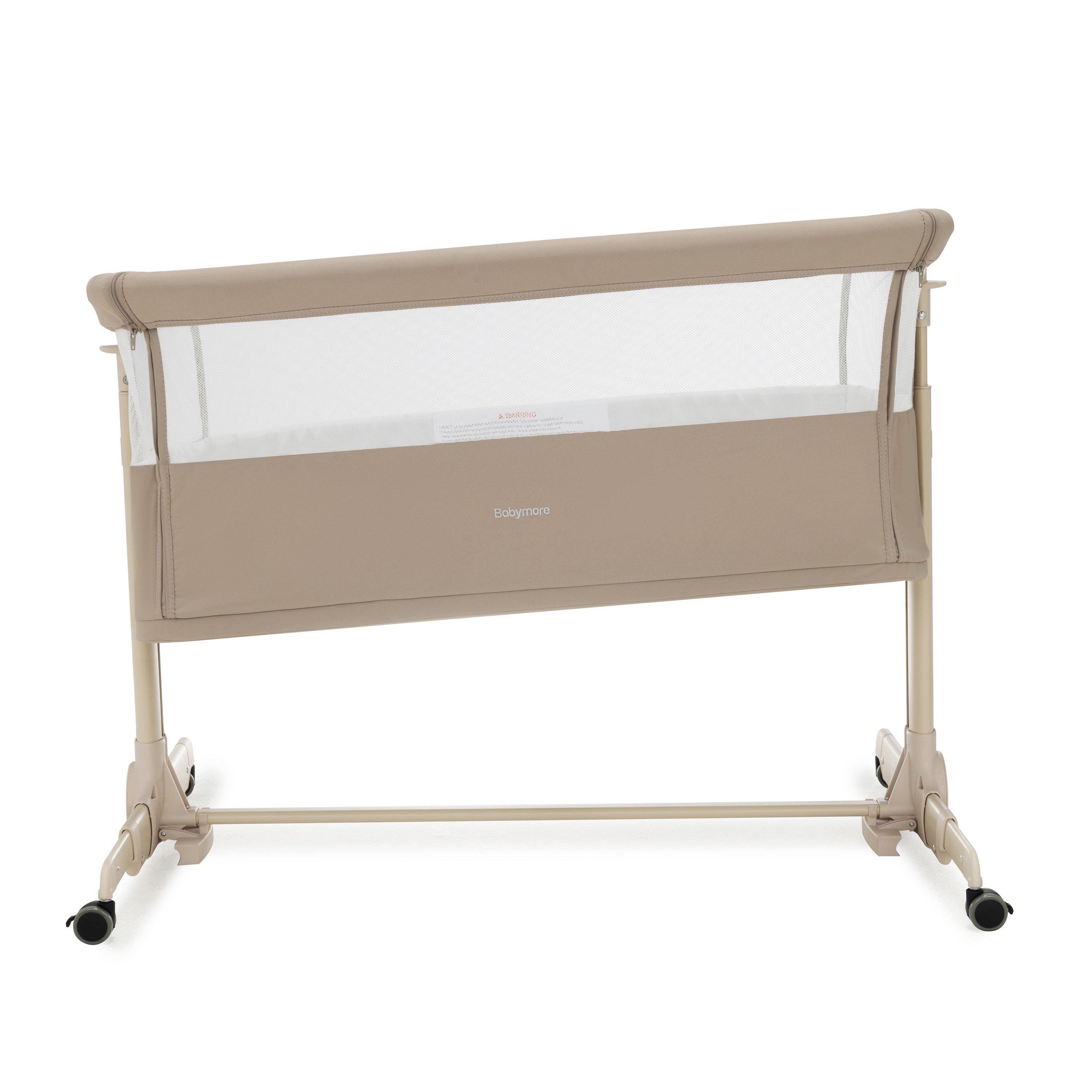 Khaki - Babymore - Babymore Neera Bedside Crib - Khaki - 9