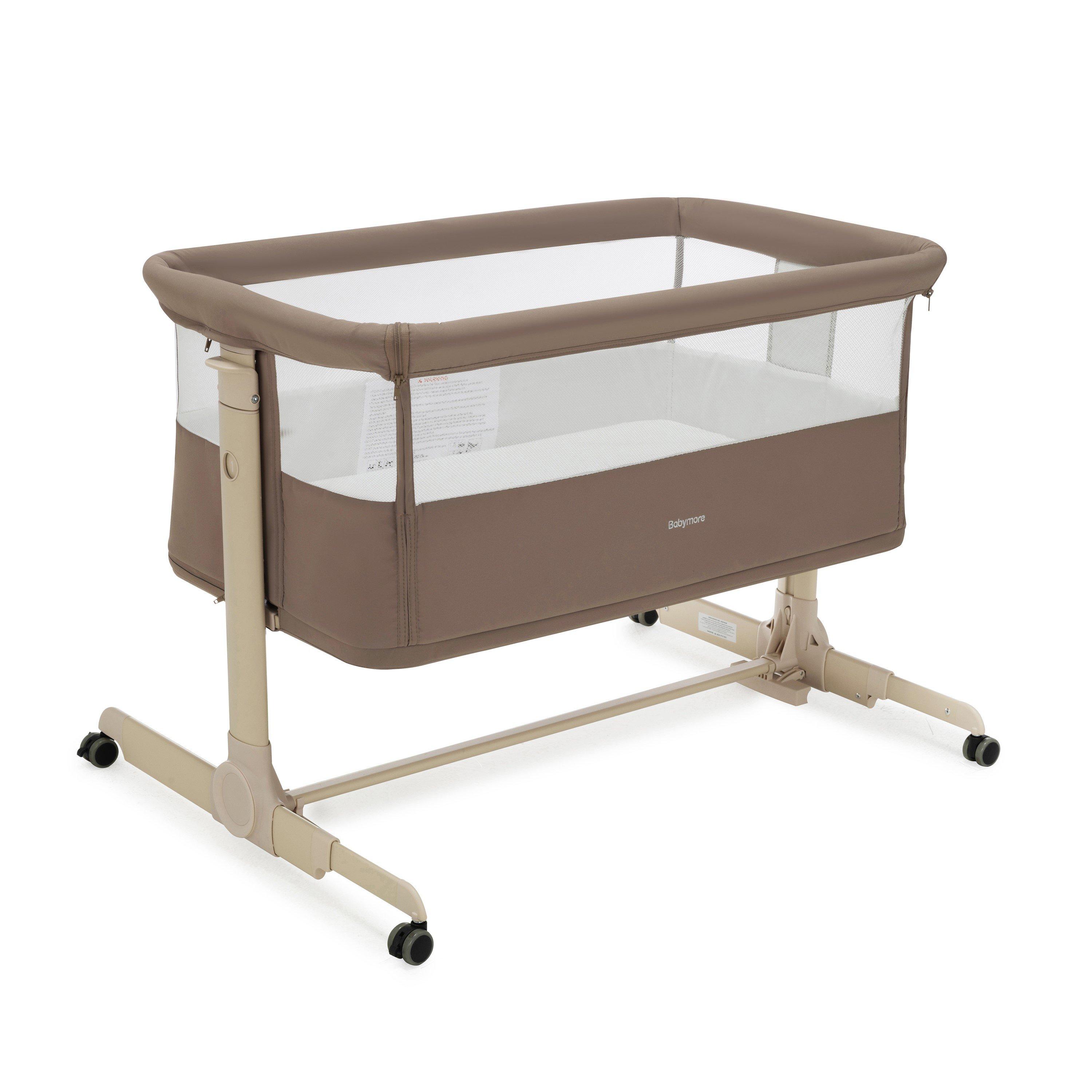 Babymore  Newborn Neera Bedside Crib - Mocha - 97x71x71