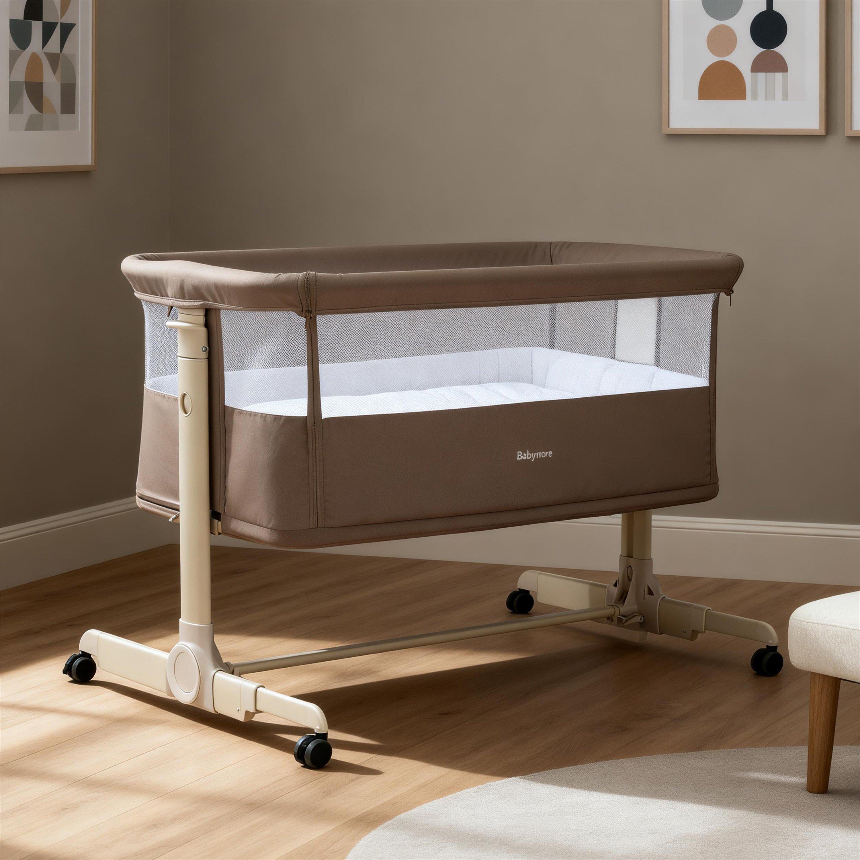 Mocha - Babymore - Babymore Neera Bedside Crib - Mocha - 2