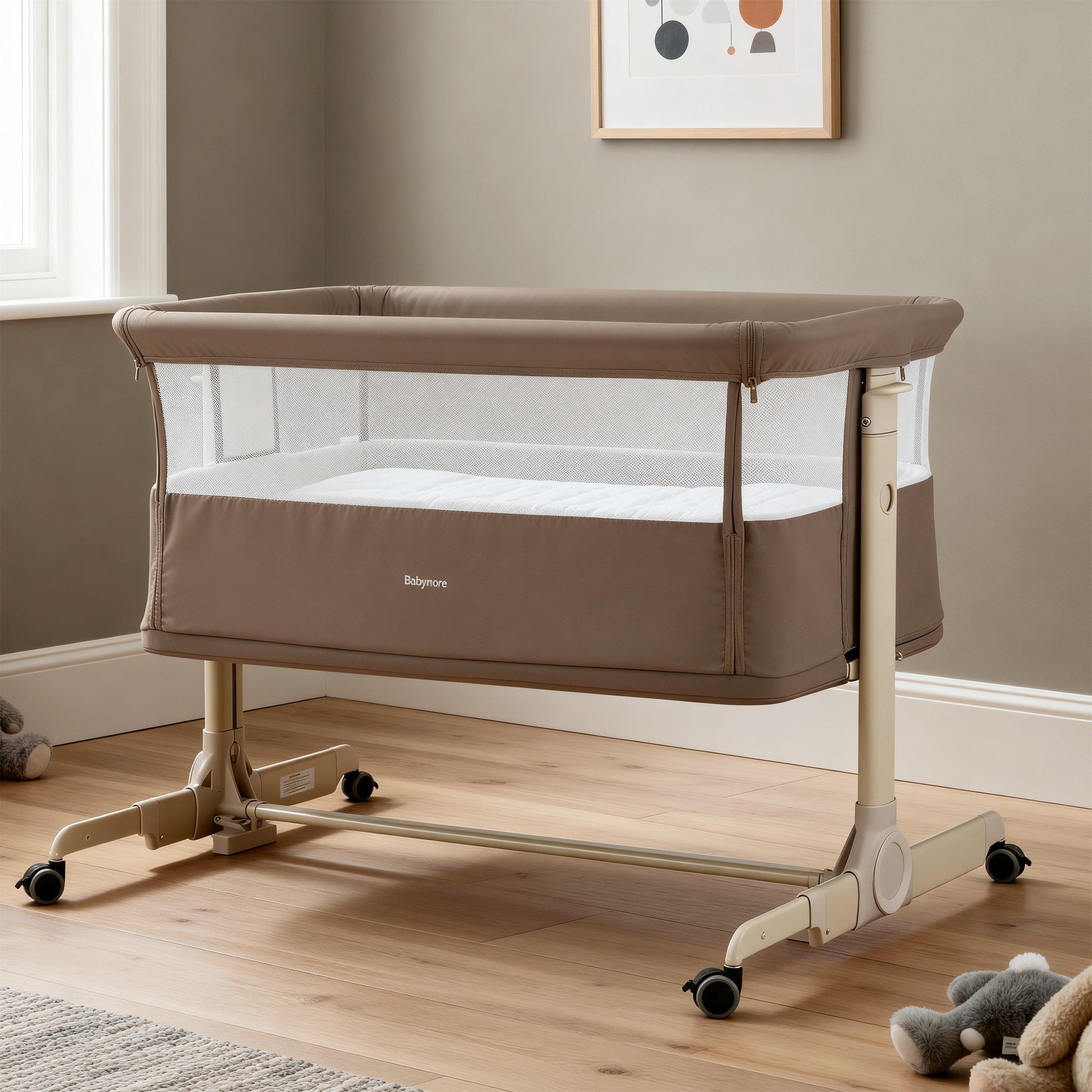 Mocha - Babymore - Babymore Neera Bedside Crib - Mocha - 3