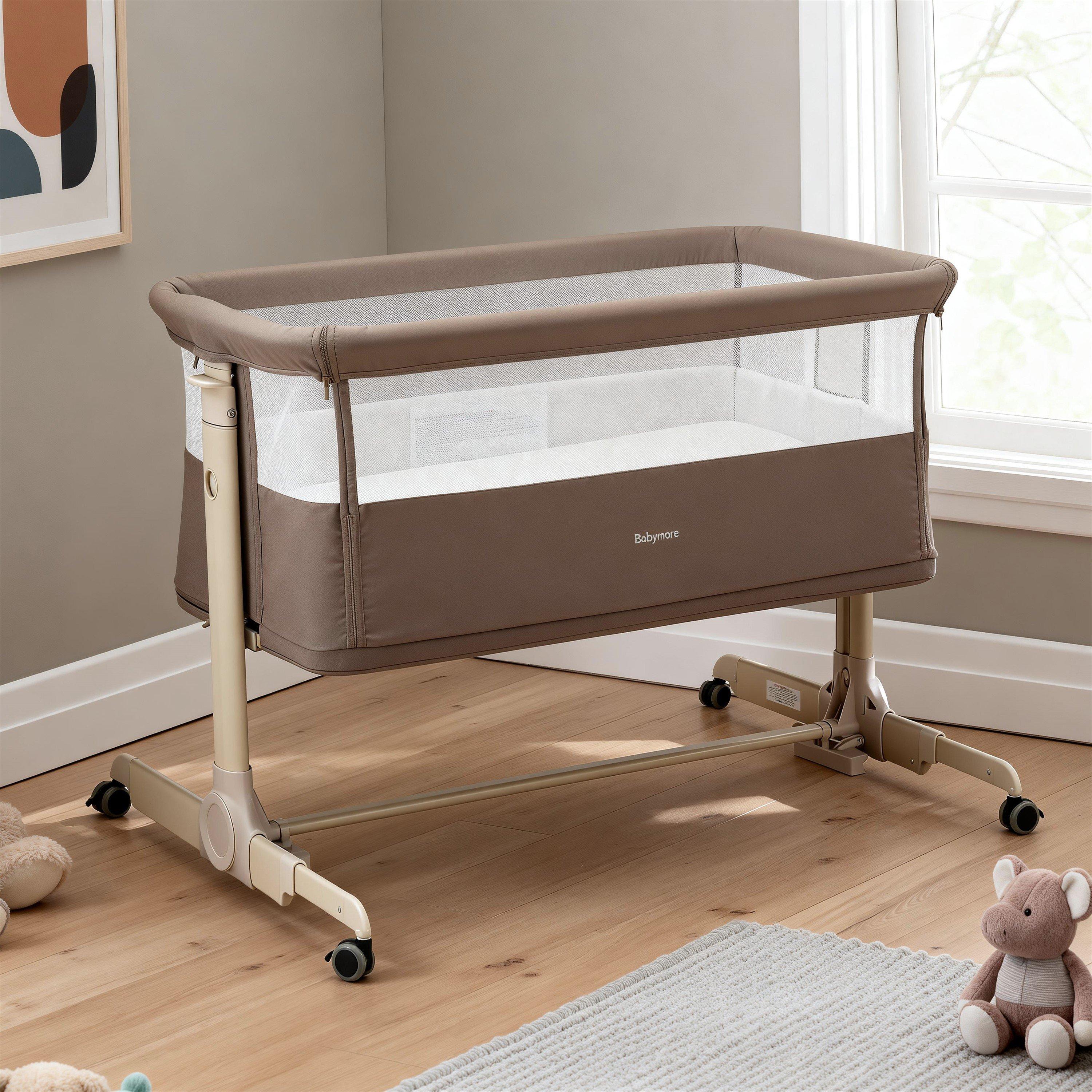 Mocha - Babymore - Babymore Neera Bedside Crib - Mocha - 4