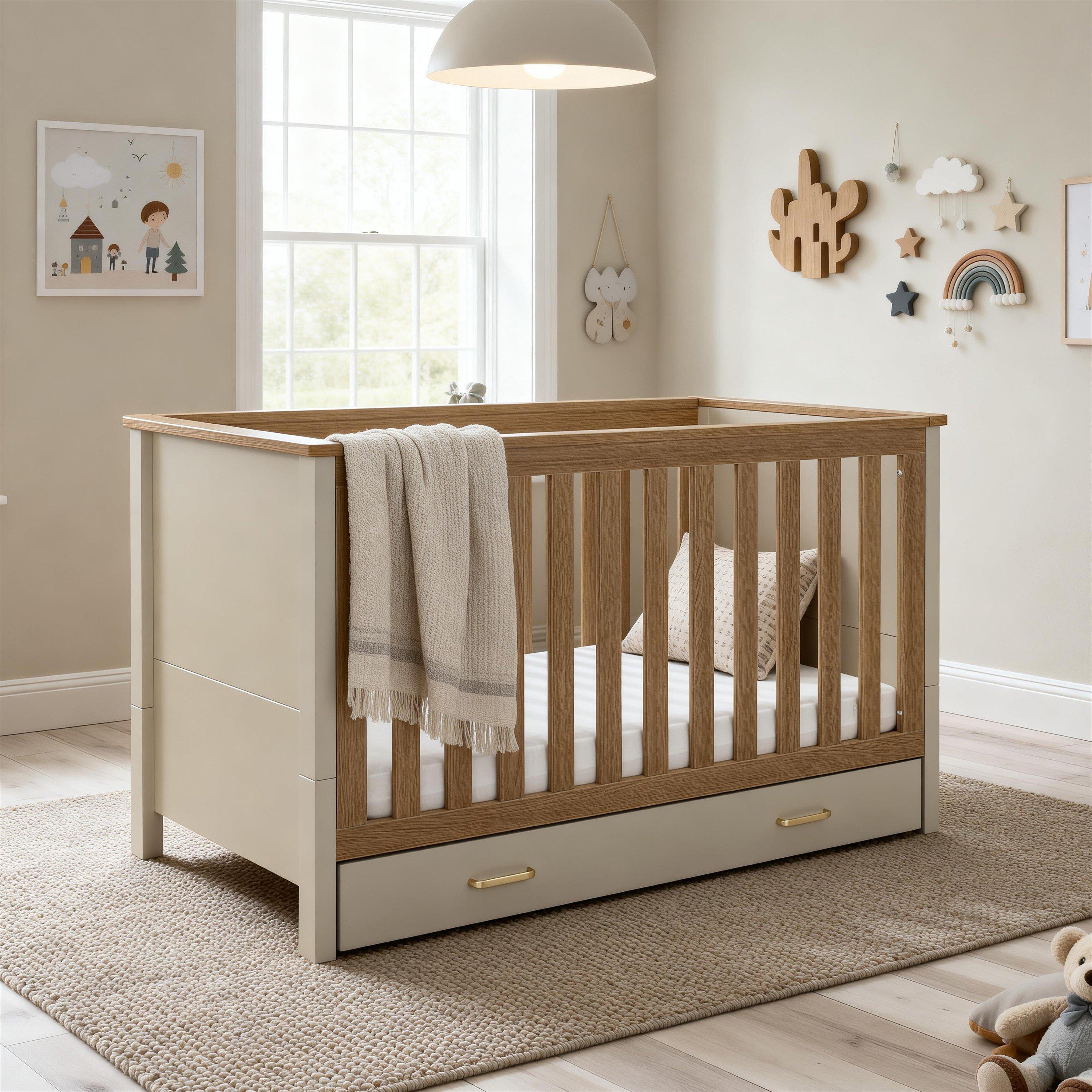 Cashmere Warm O - Babymore - Babymore Mira Cot Bed - Cashmere Warm Oak - 2