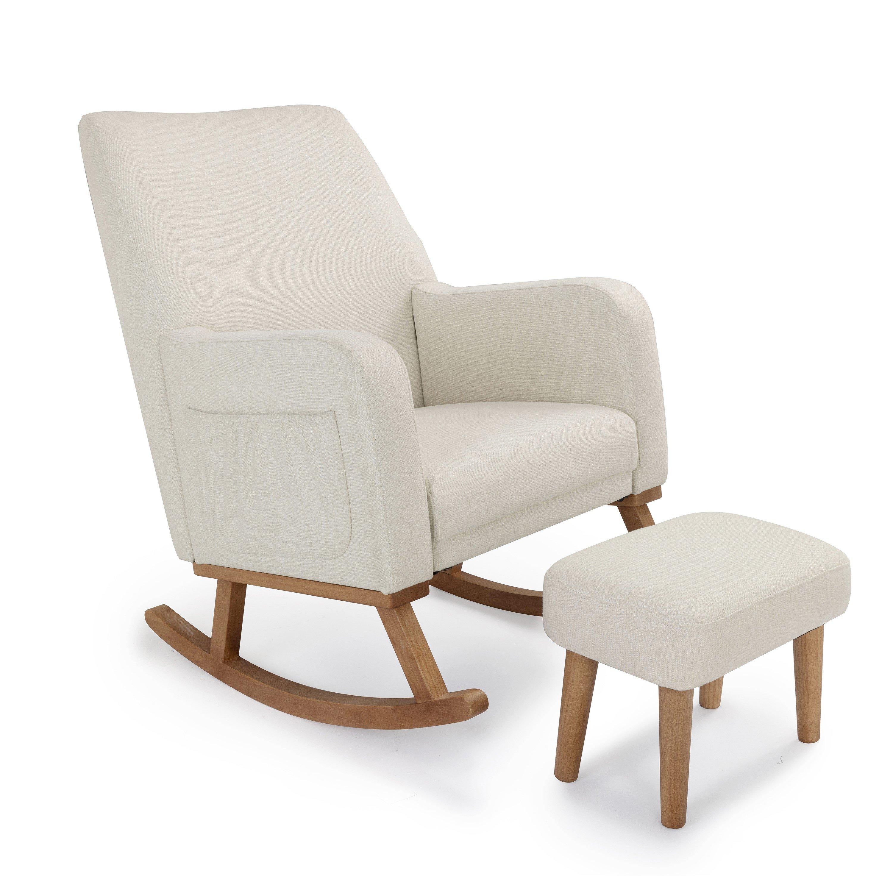Ivory - Babymore - Callie Nursing Chair with Stool - Ivory - 1