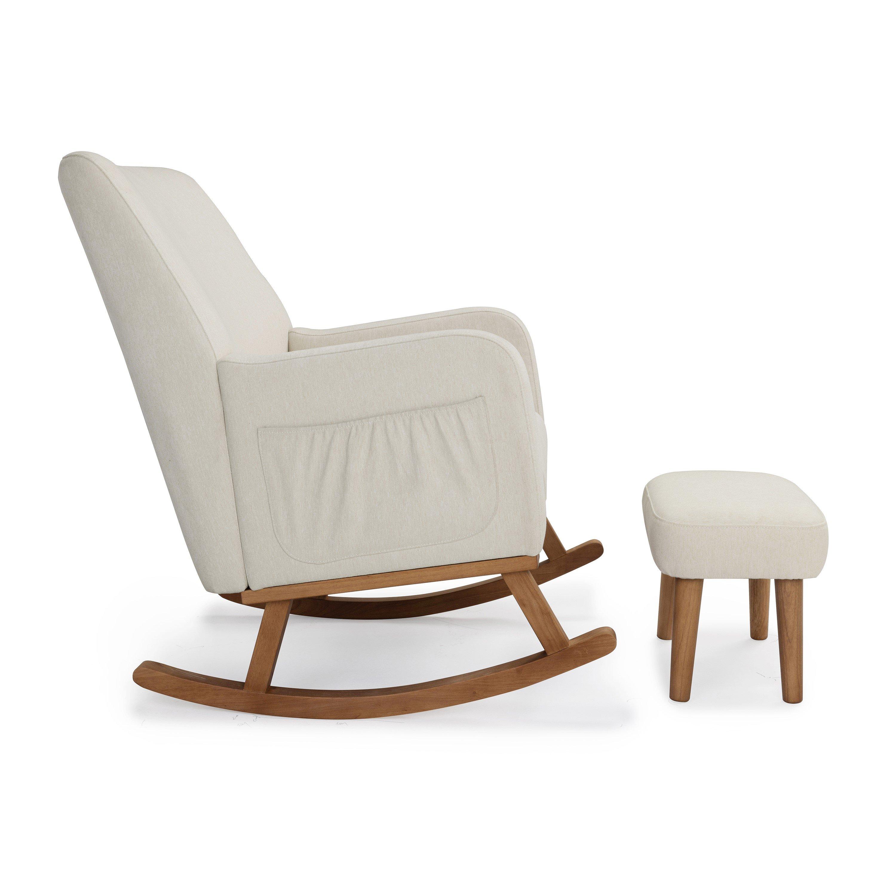 Ivory - Babymore - Callie Nursing Chair with Stool - Ivory - 4