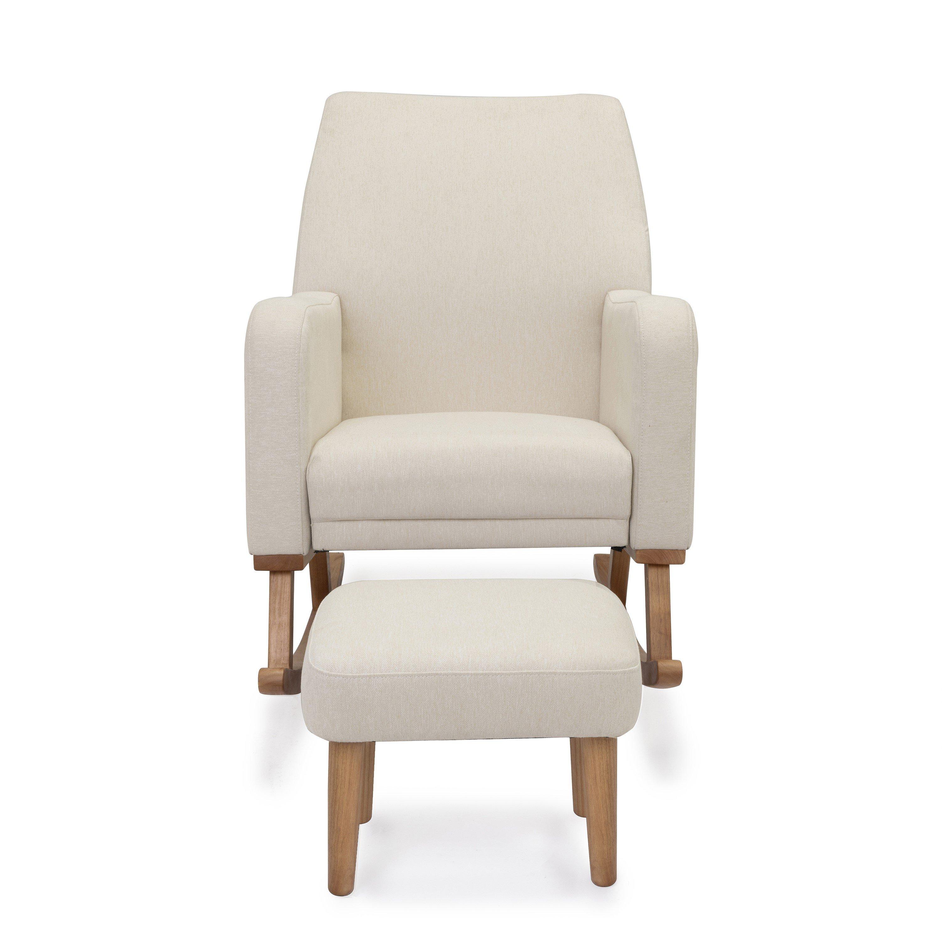 Ivory - Babymore - Callie Nursing Chair with Stool - Ivory - 5