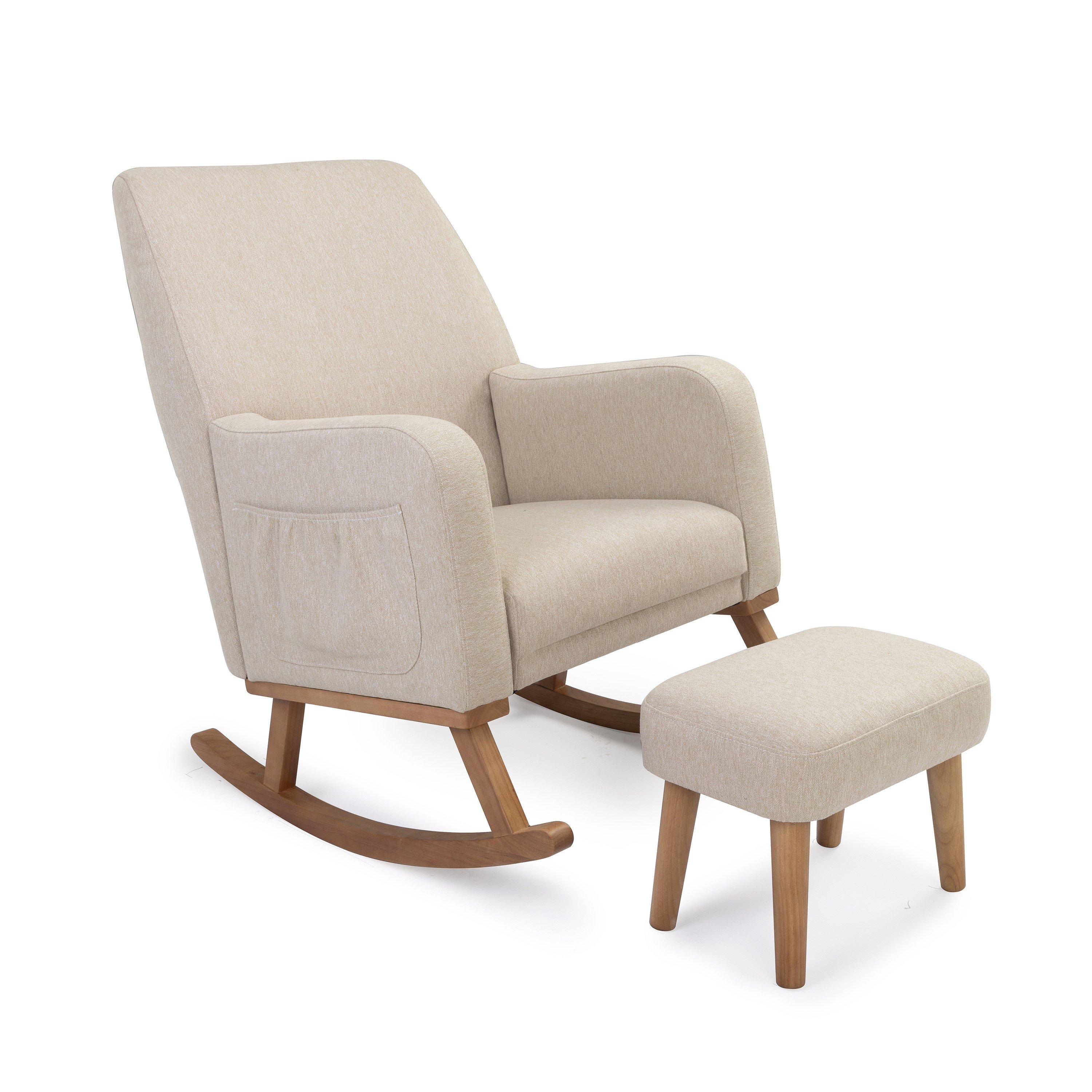Oatmeal - Babymore - Callie Nursing Chair with Stool - Oatmeal - 1