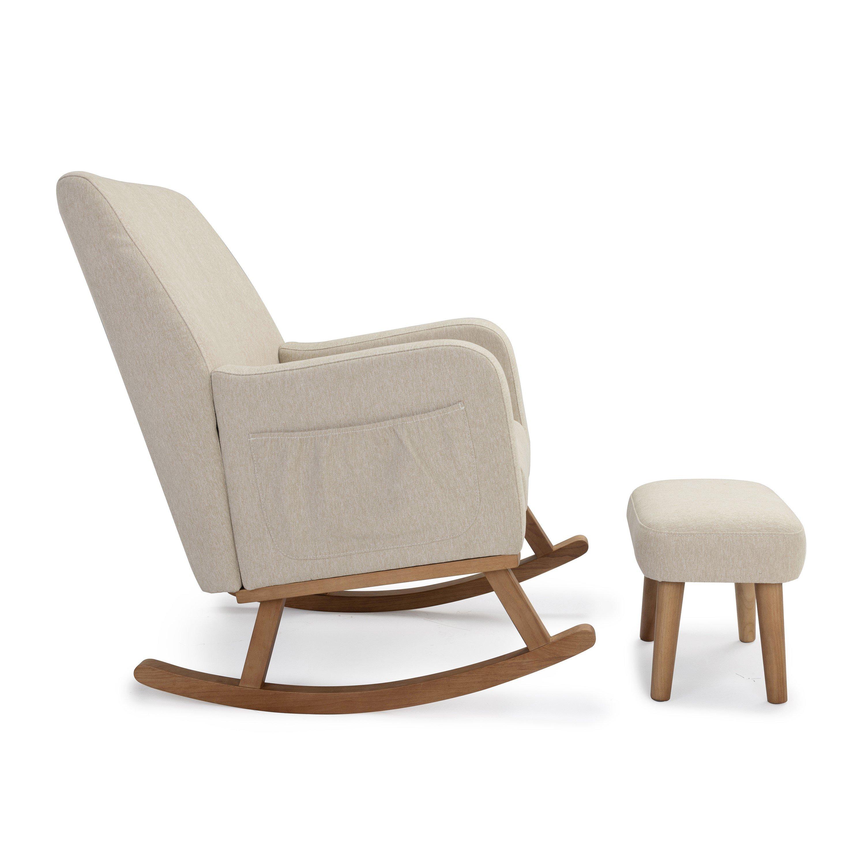 Oatmeal - Babymore - Callie Nursing Chair with Stool - Oatmeal - 4