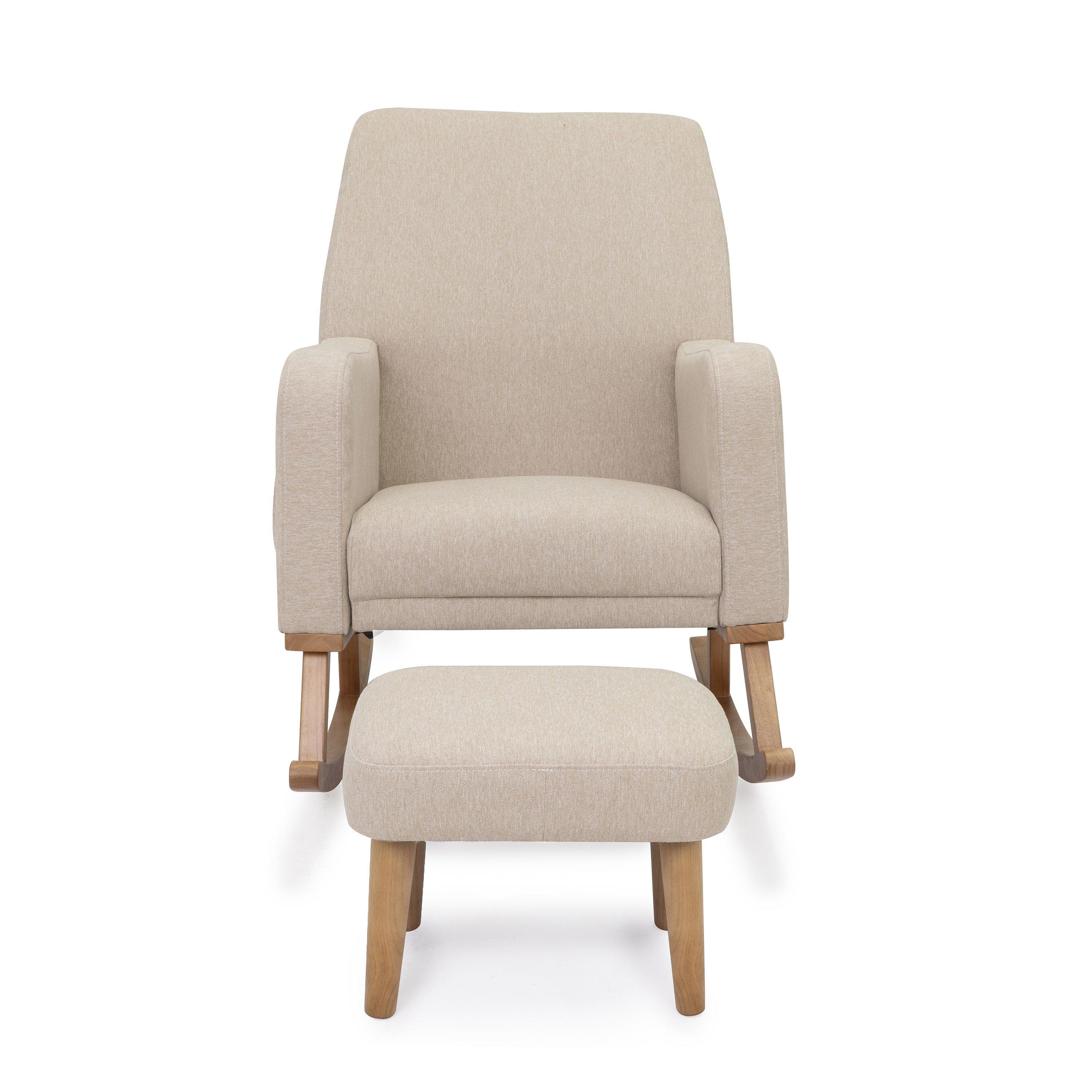 Oatmeal - Babymore - Callie Nursing Chair with Stool - Oatmeal - 5