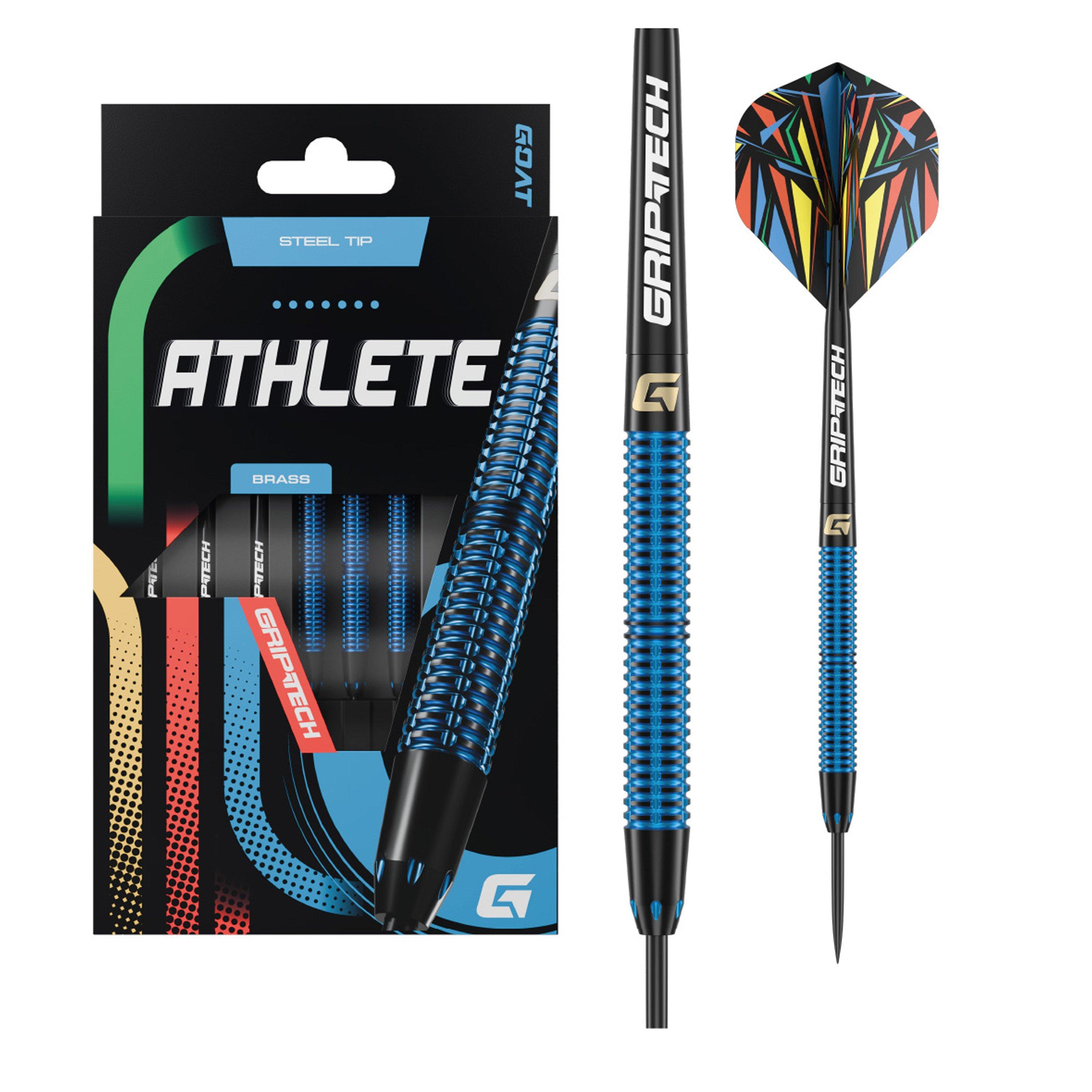 Goat  Athlete Steel Tip Darts – Brass Range - Blue - 12g