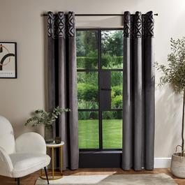 Homelife Cut Velvet Top Panel Curtains