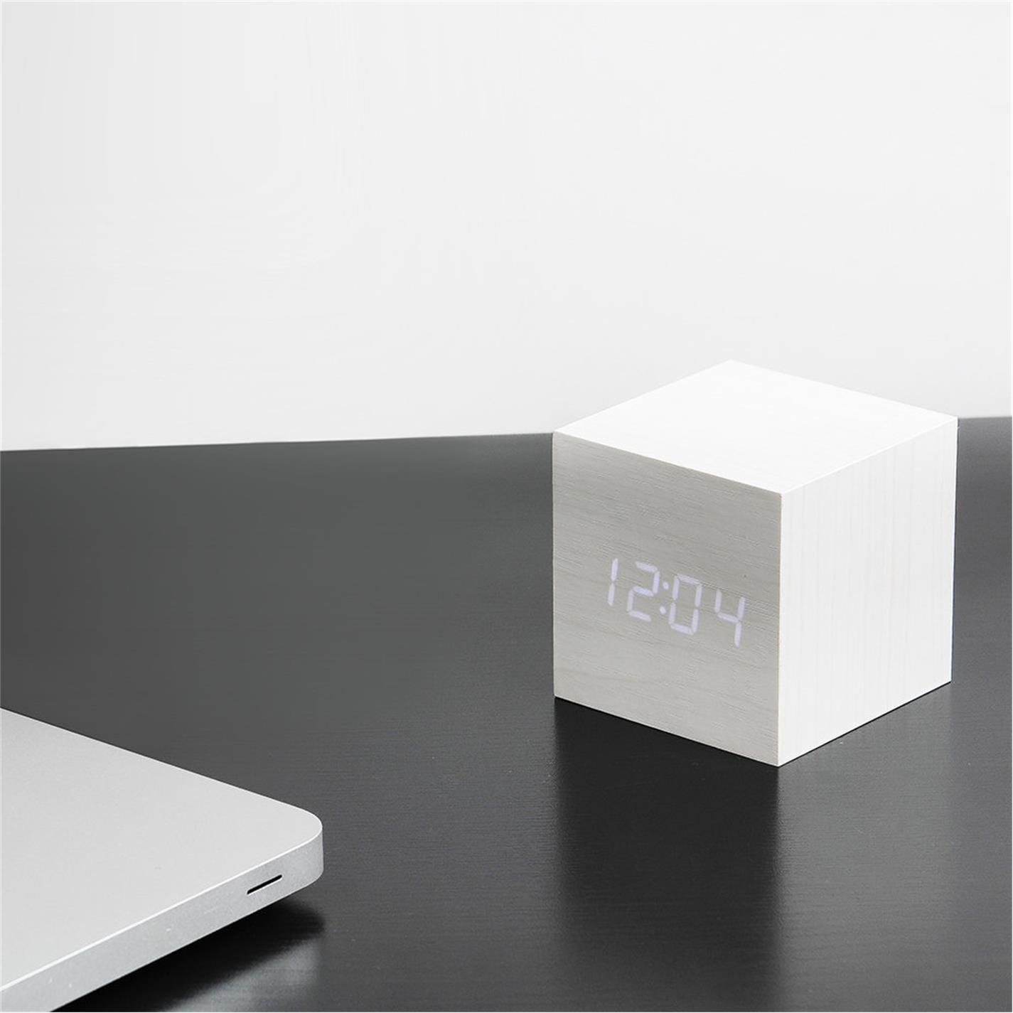White - Gingko - Cube Click Clock - 3