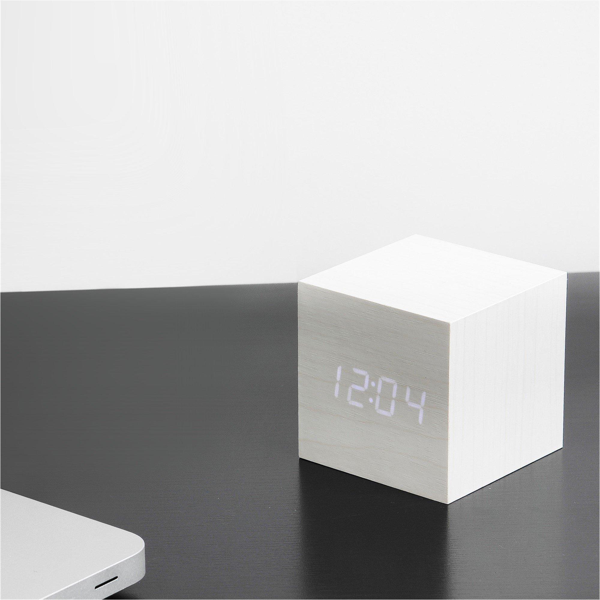 White - Gingko - Cube Click Clock - 6