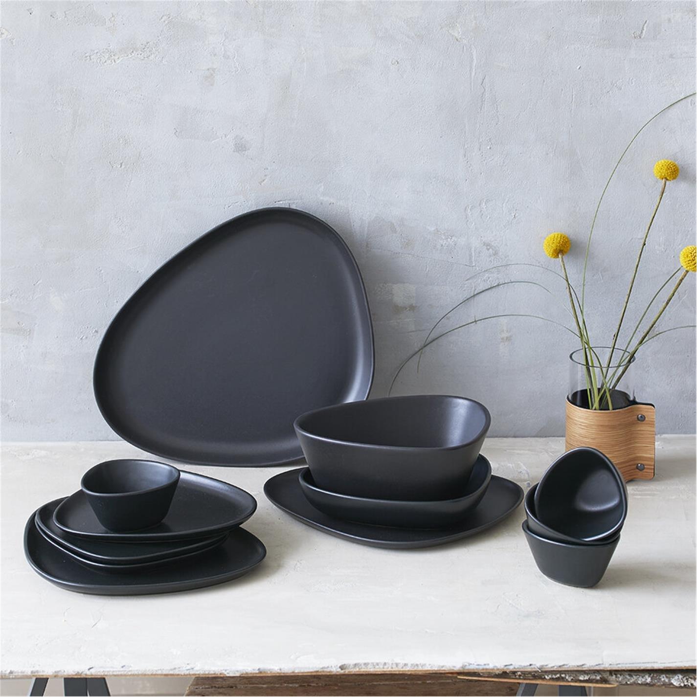 Black - LIND DNA - LINDDNA Curve Stoneware Snack Bowl - 3