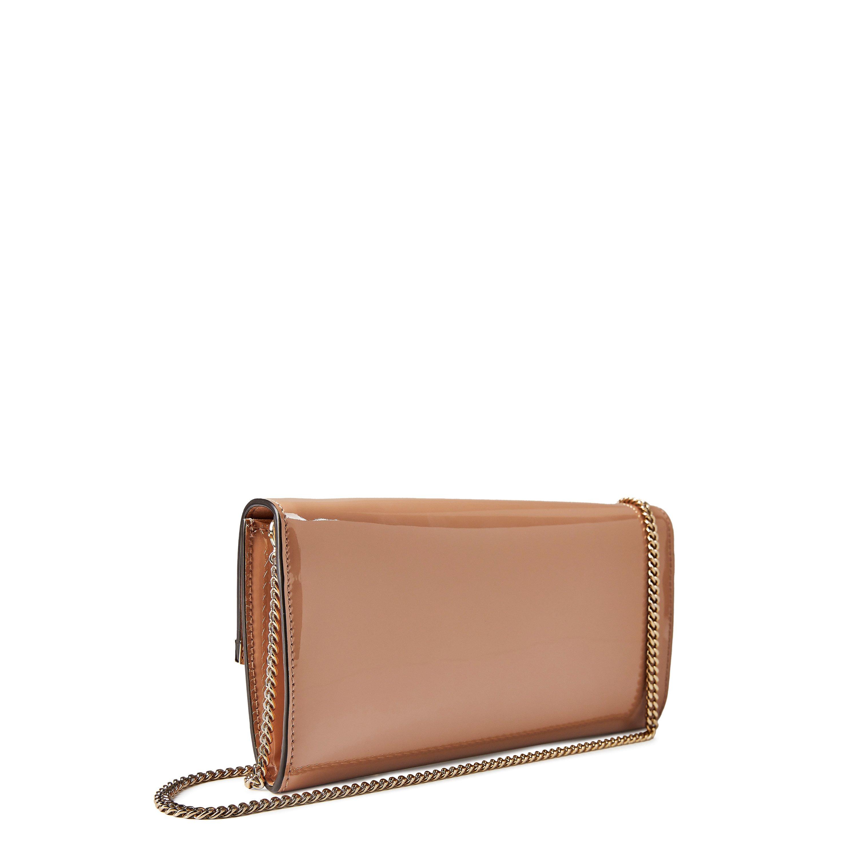 Tan patent leather clutch online