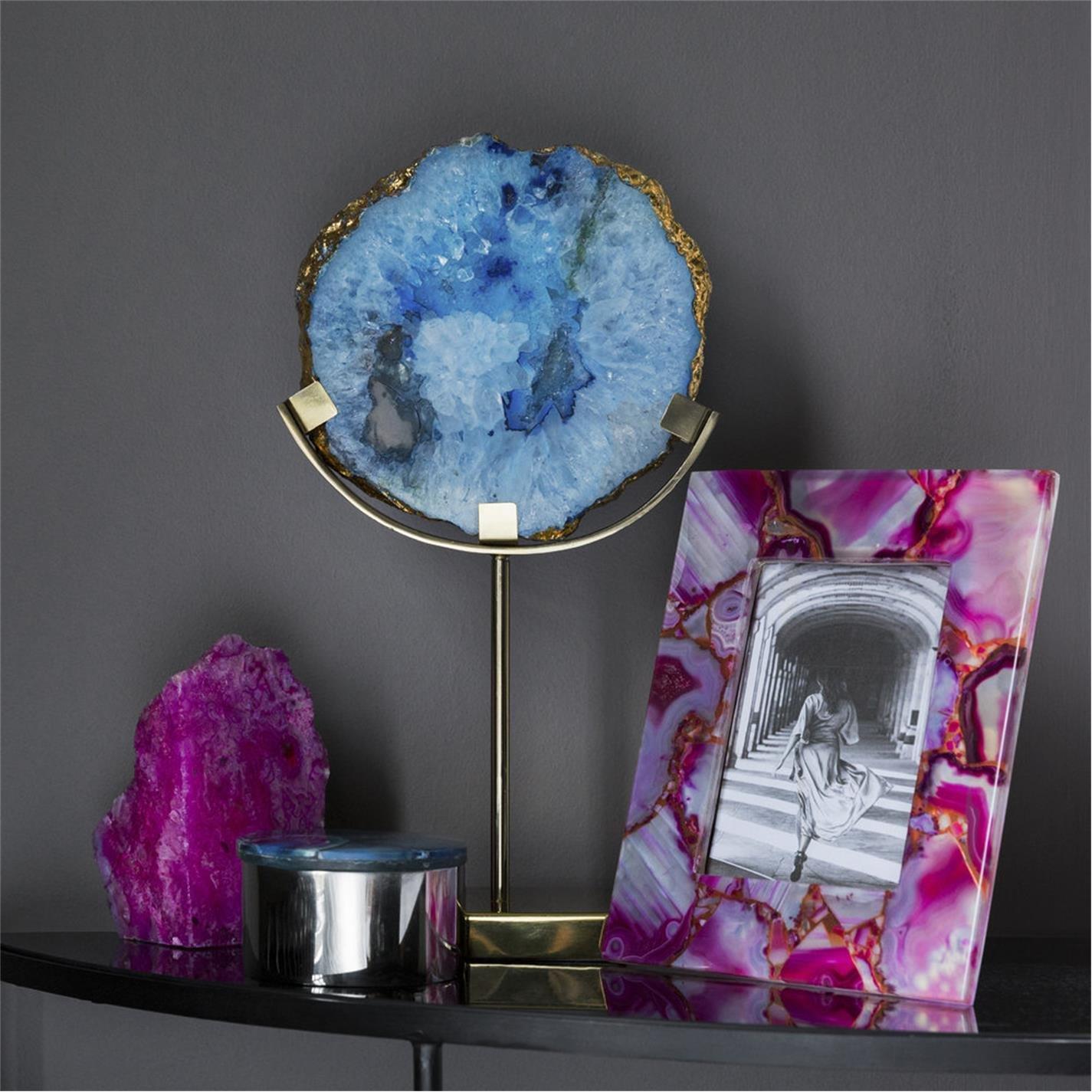 Blue - Luxe - Agate Slice Ornament - 5