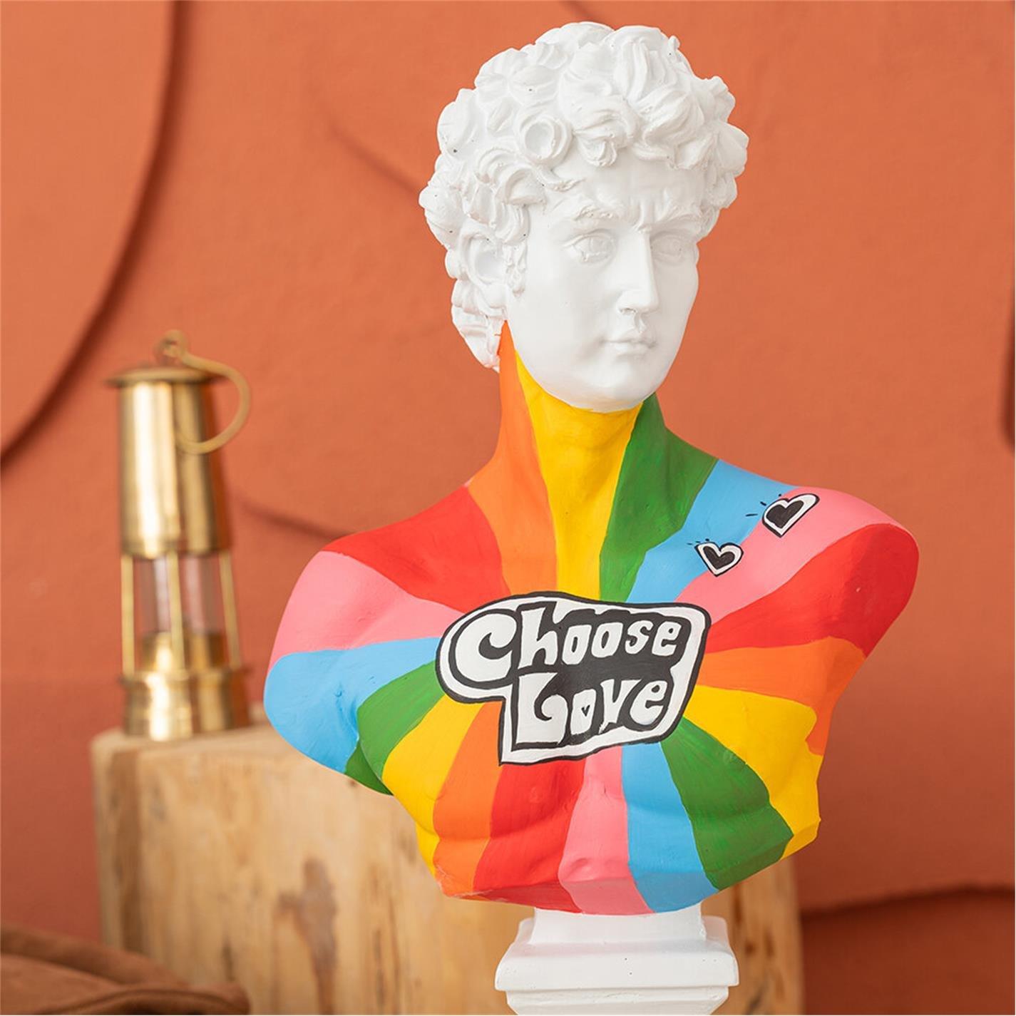 Multicoloured - ArtChi - Choose Love David Sculpture - 2