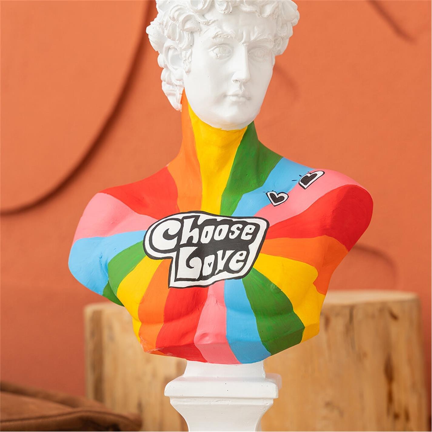 Multicoloured - ArtChi - Choose Love David Sculpture - 5