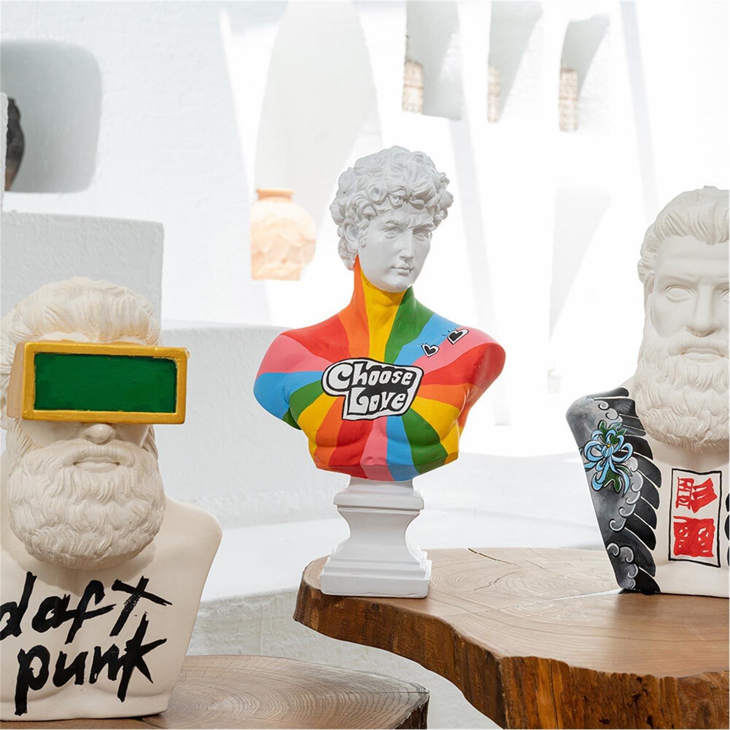 Multicoloured - ArtChi - Choose Love David Sculpture - 6