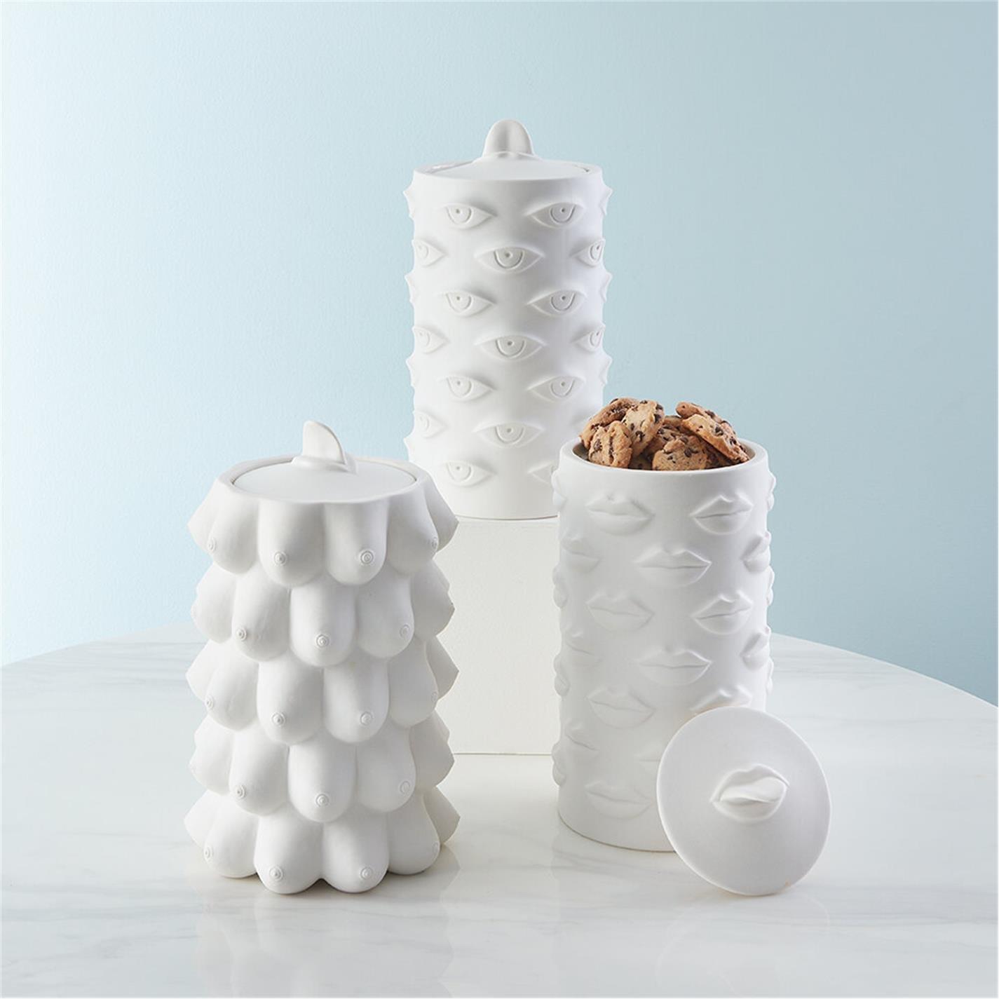 White - Jonathan Adler - Gala Cookie Jar - 2