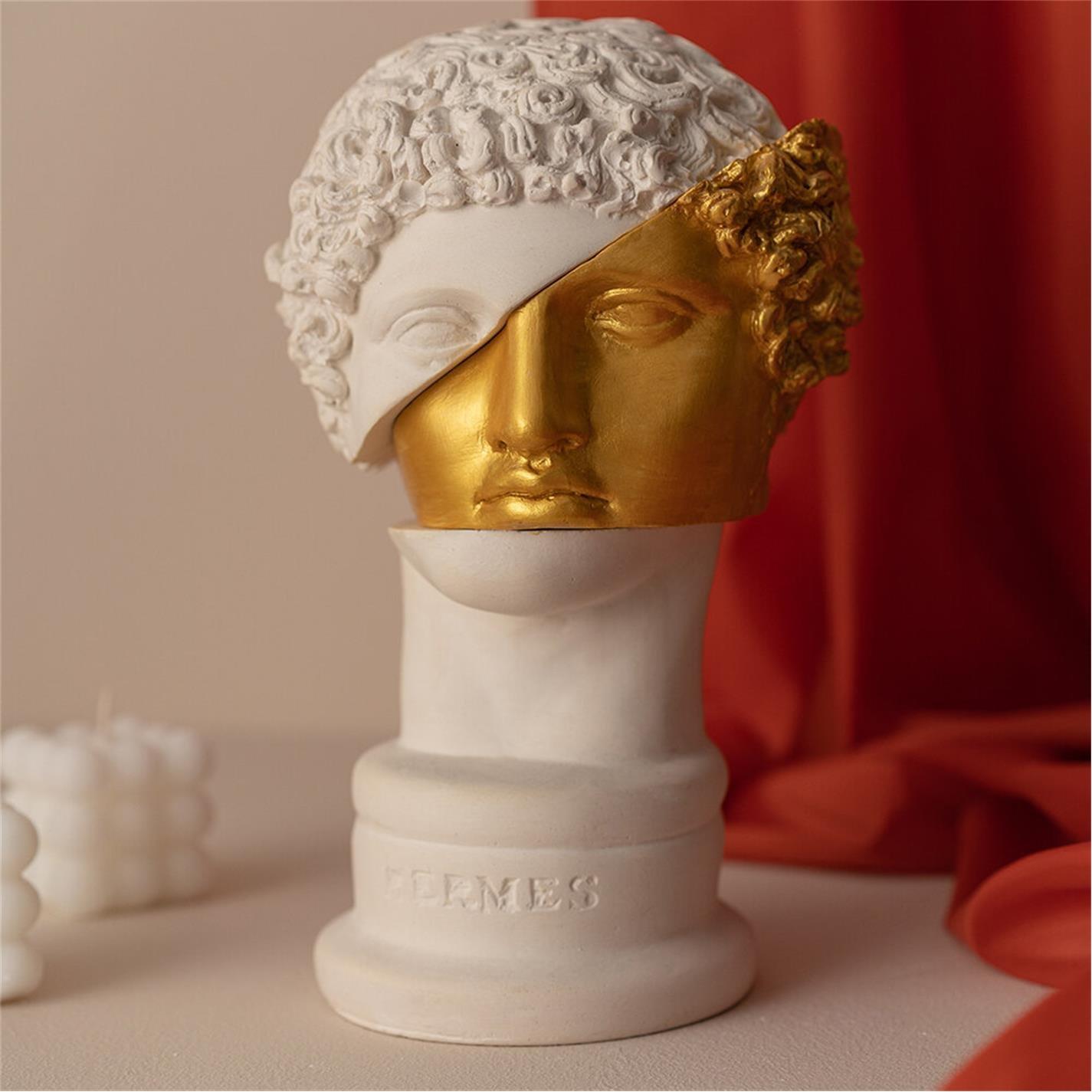 White/Gold - ArtChi - Golden Boy Hermes Sculpture - 9