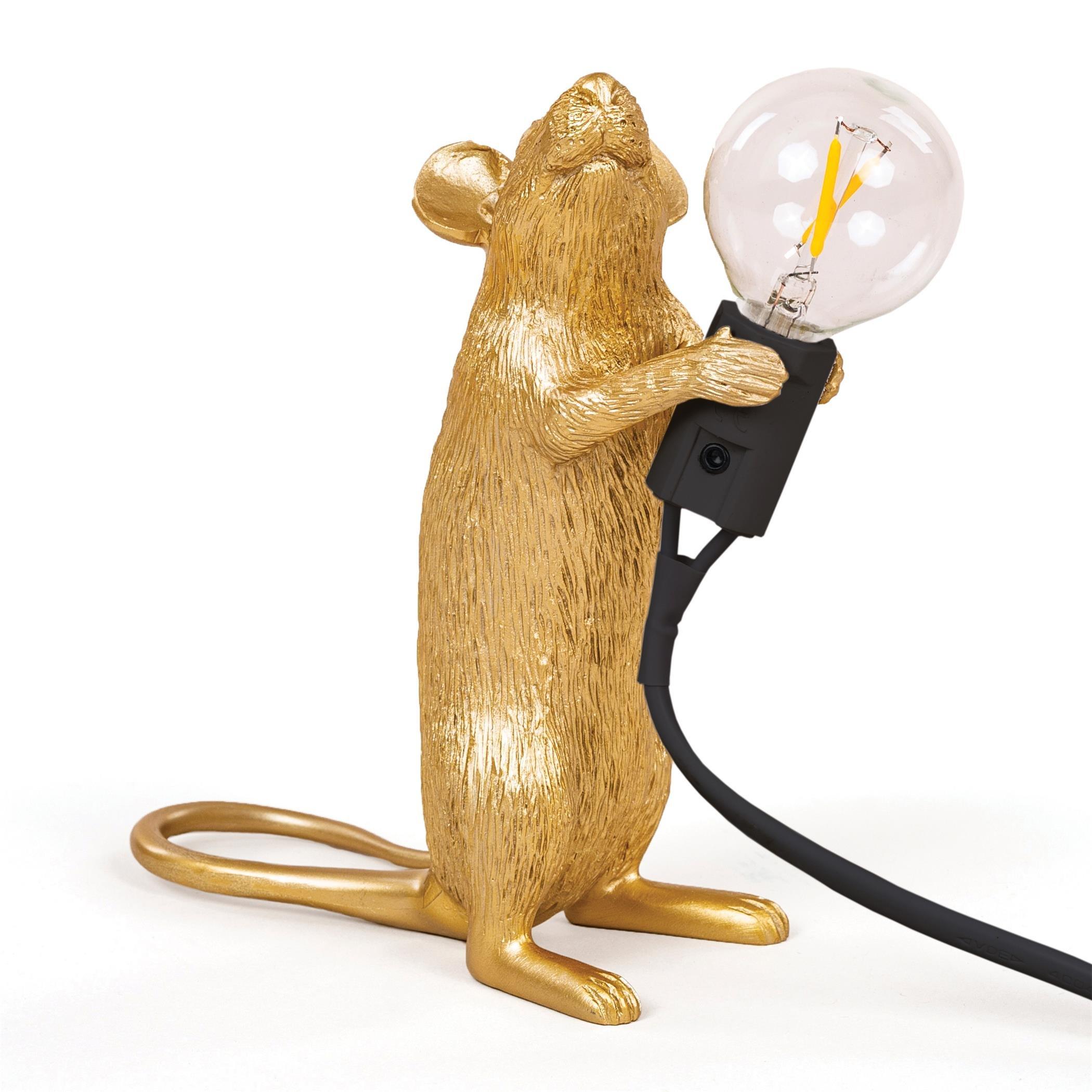 Gold - Seletti - Mouse Lamp - Standing - Gold - 1