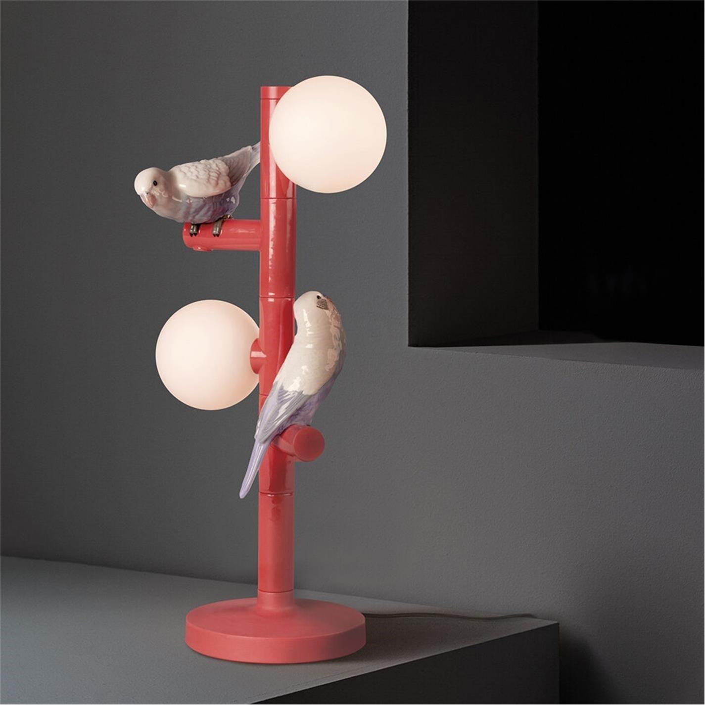 Red - Lladro - Parrot Table Lamp - 2