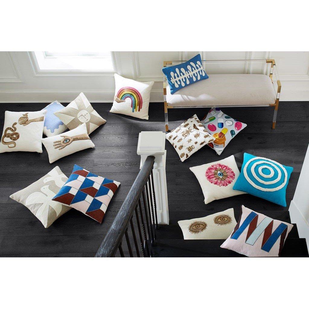 White - Jonathan Adler - JonathanAdler Rainbow Hand Beaded Cushion - 4