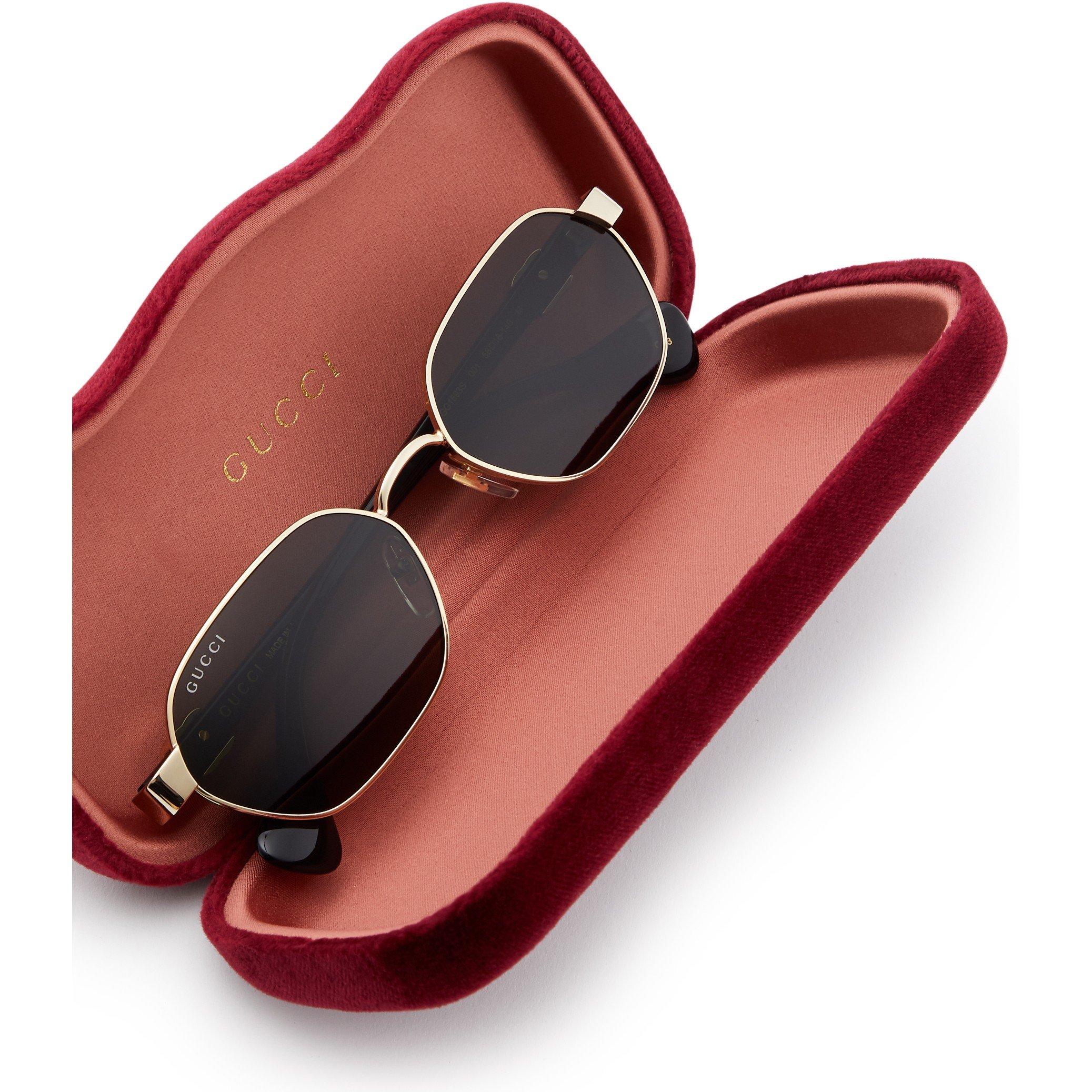 Gucci Sunglasses | GUC W MET GEOMETRIC ACE-ARM SG | HARVEY NICHOLS