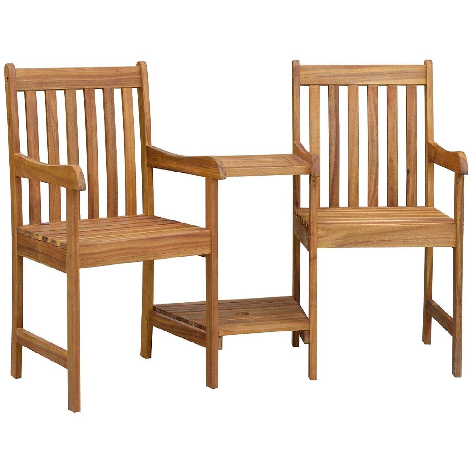 Natural - Linea - Studio Siena Acacia Wood Love Seat - 2