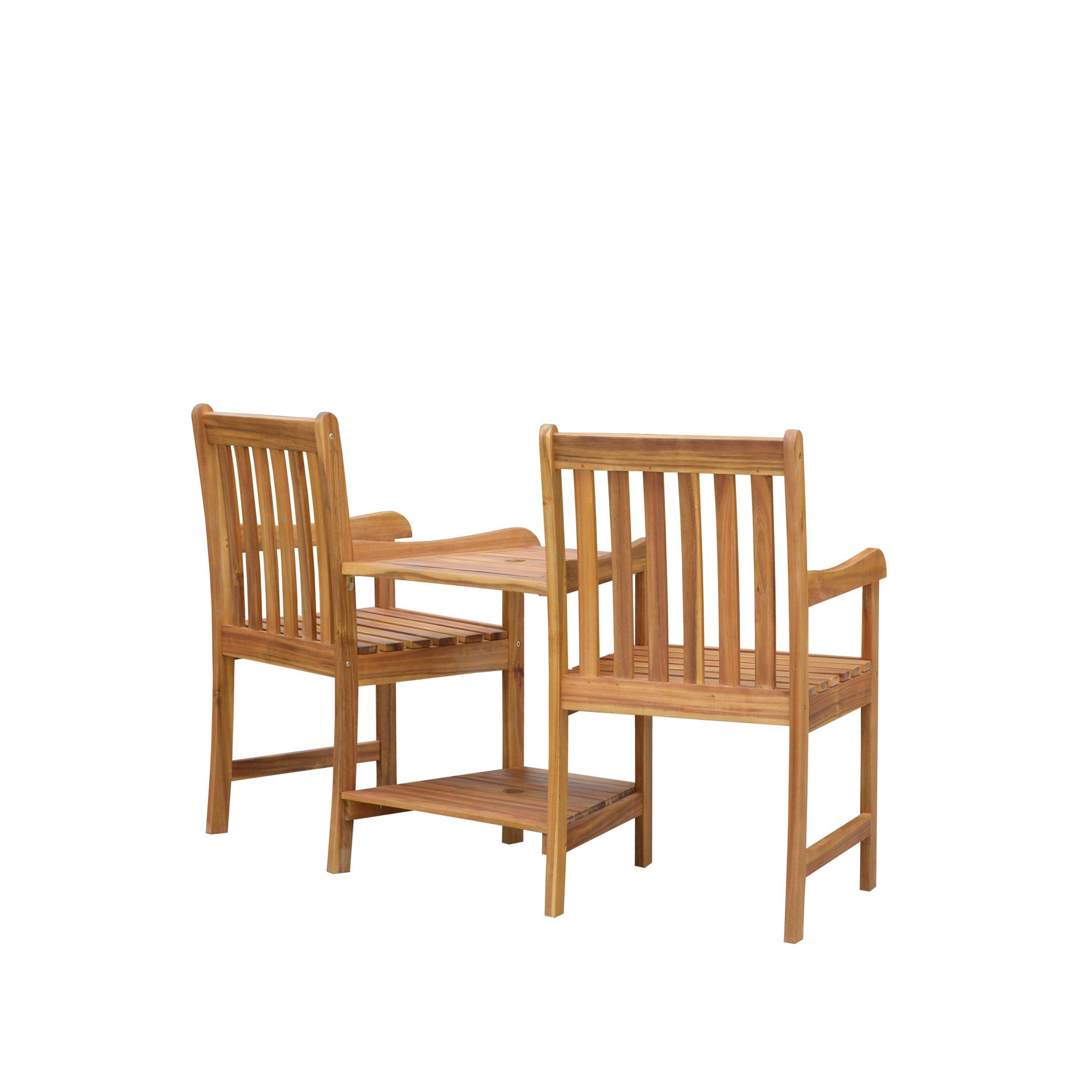 Natural - Linea - Studio Siena Acacia Wood Love Seat - 3