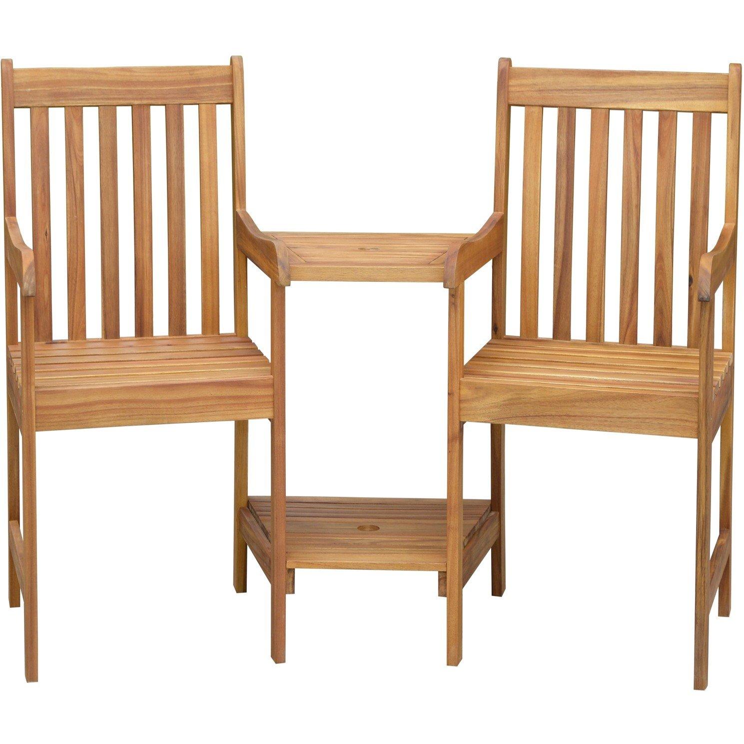 Natural - Linea - Studio Siena Acacia Wood Love Seat - 4