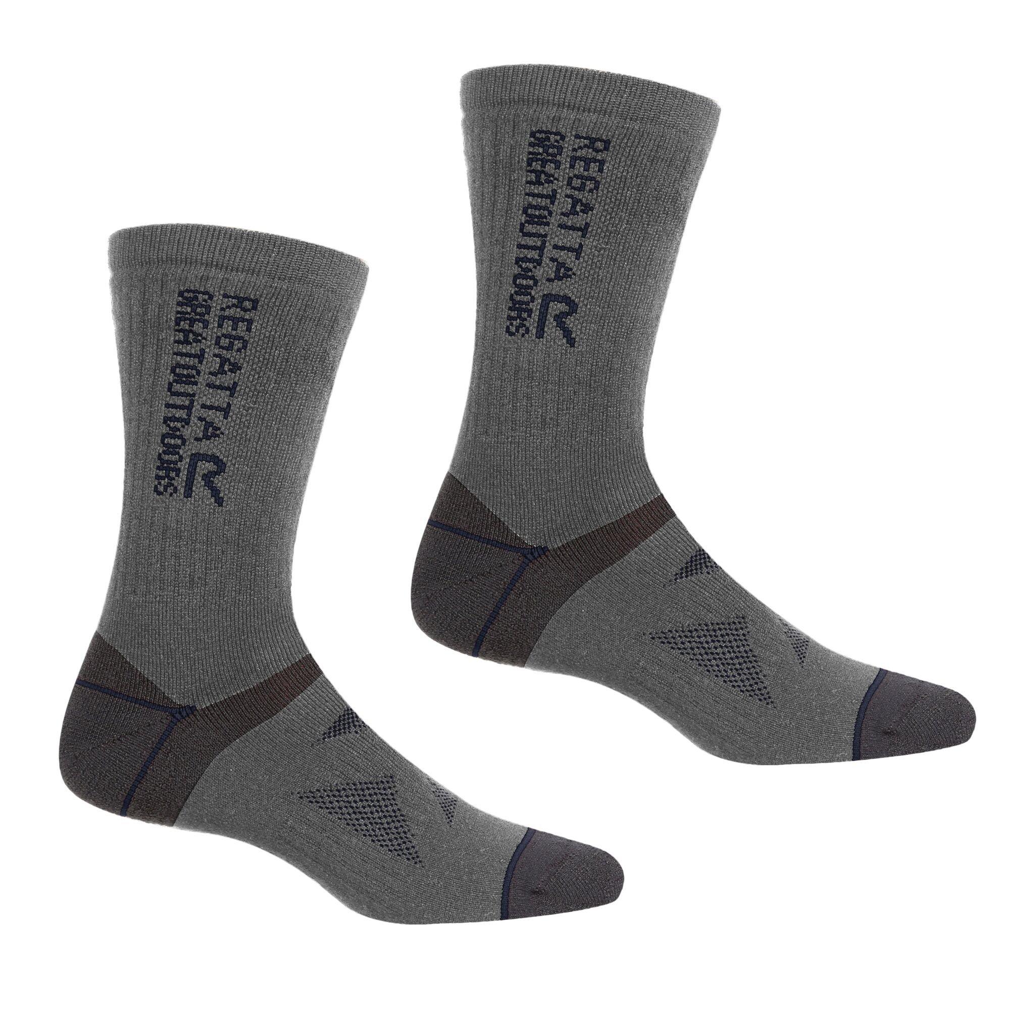Regatta  2Pairwool Walking Socks - Briar/Navy - UK 6-8