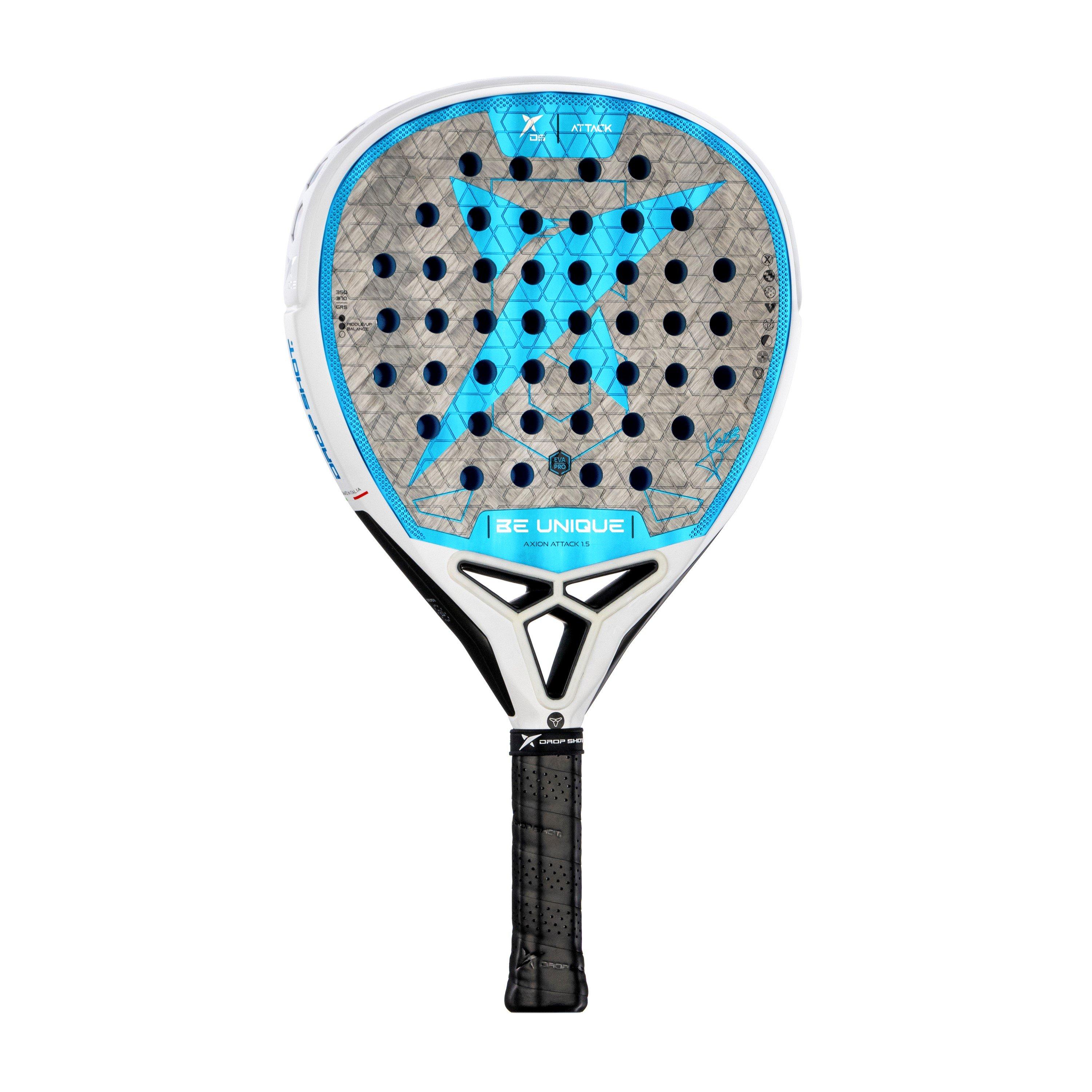 Black/Blu/Silvr - Dropshot - Dropshot Axion Attack 1.5 Carbon Padel Racket - 1