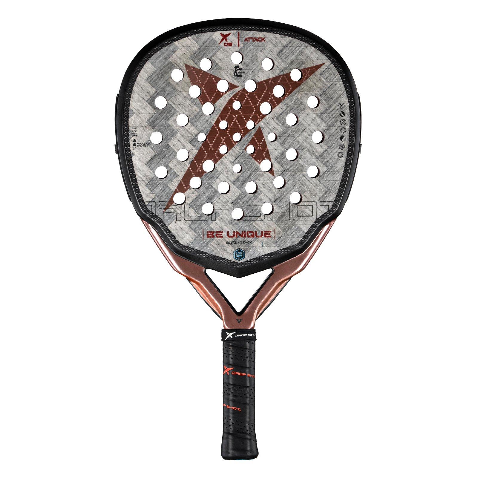 Silvr/Blck/Brnz - Dropshot - Dropshot Blitz Attack Carbon Padel Racket - 1