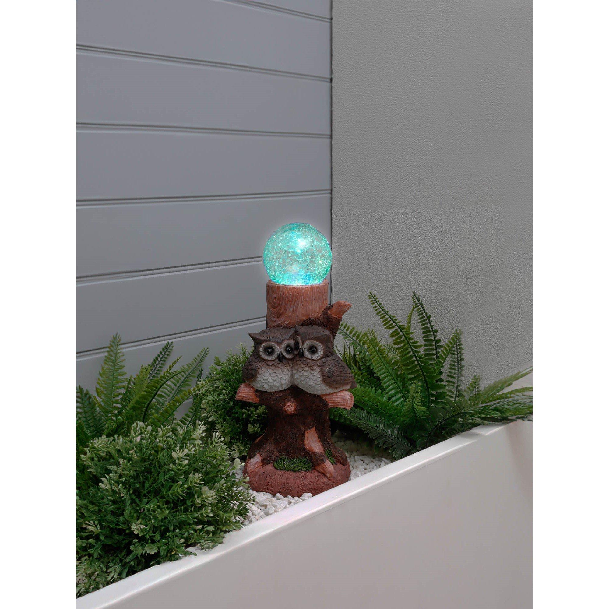 Brown - Streetwize - Solar Owl Multi Colour Ball Light - 3