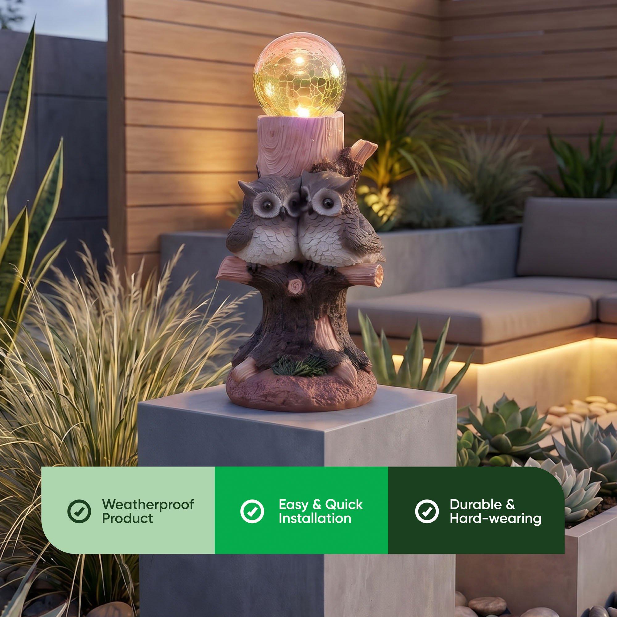 Brown - Streetwize - Solar Owl Multi Colour Ball Light - 7
