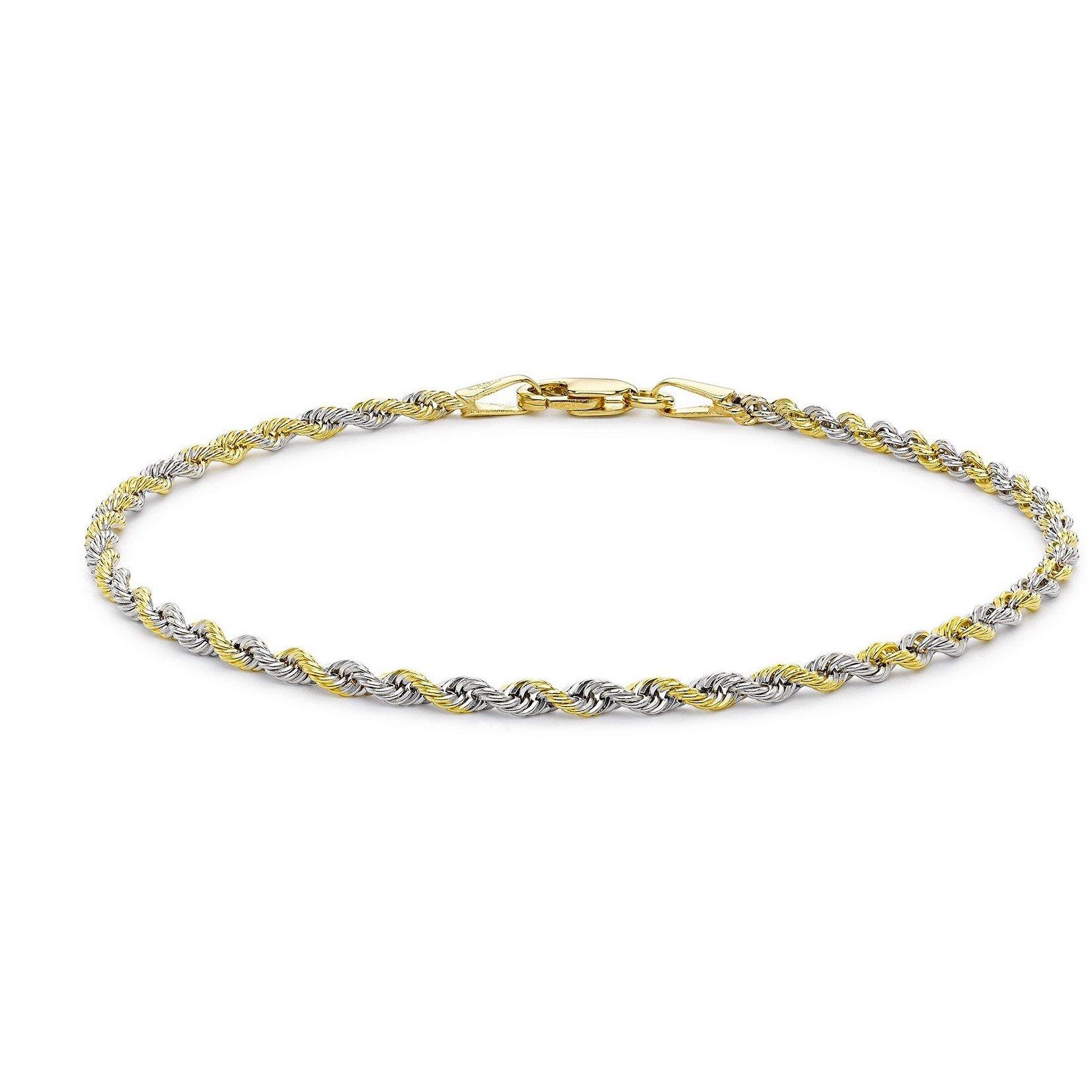 Gold - Be You - 9ct Gold 2-Tone Rope Bracelet - 1