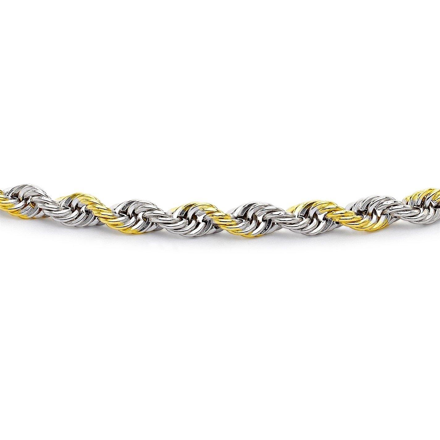 Gold - Be You - 9ct Gold 2-Tone Rope Bracelet - 3