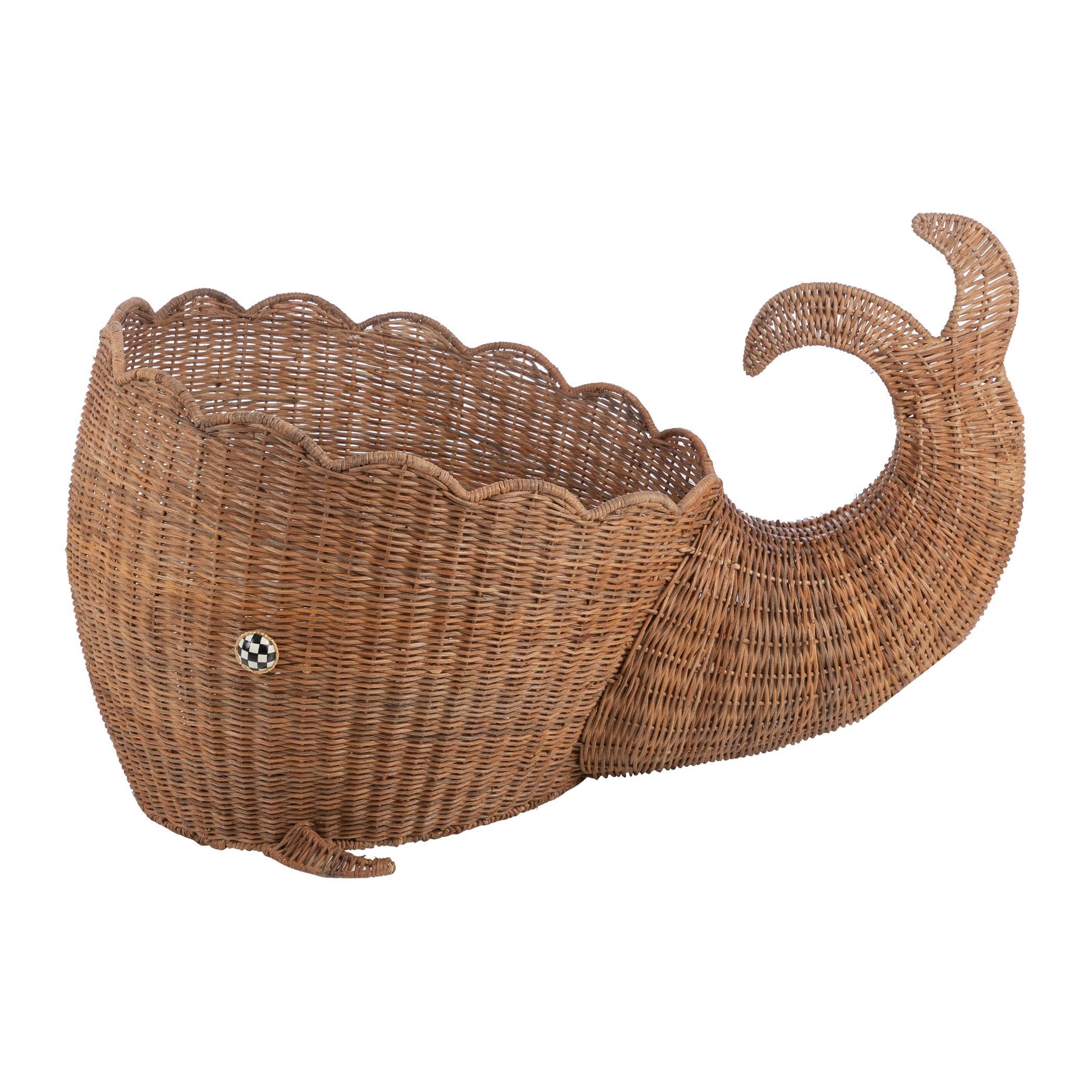 Neutral - MacKenzie-Childs - Whale Storage Basket - 2