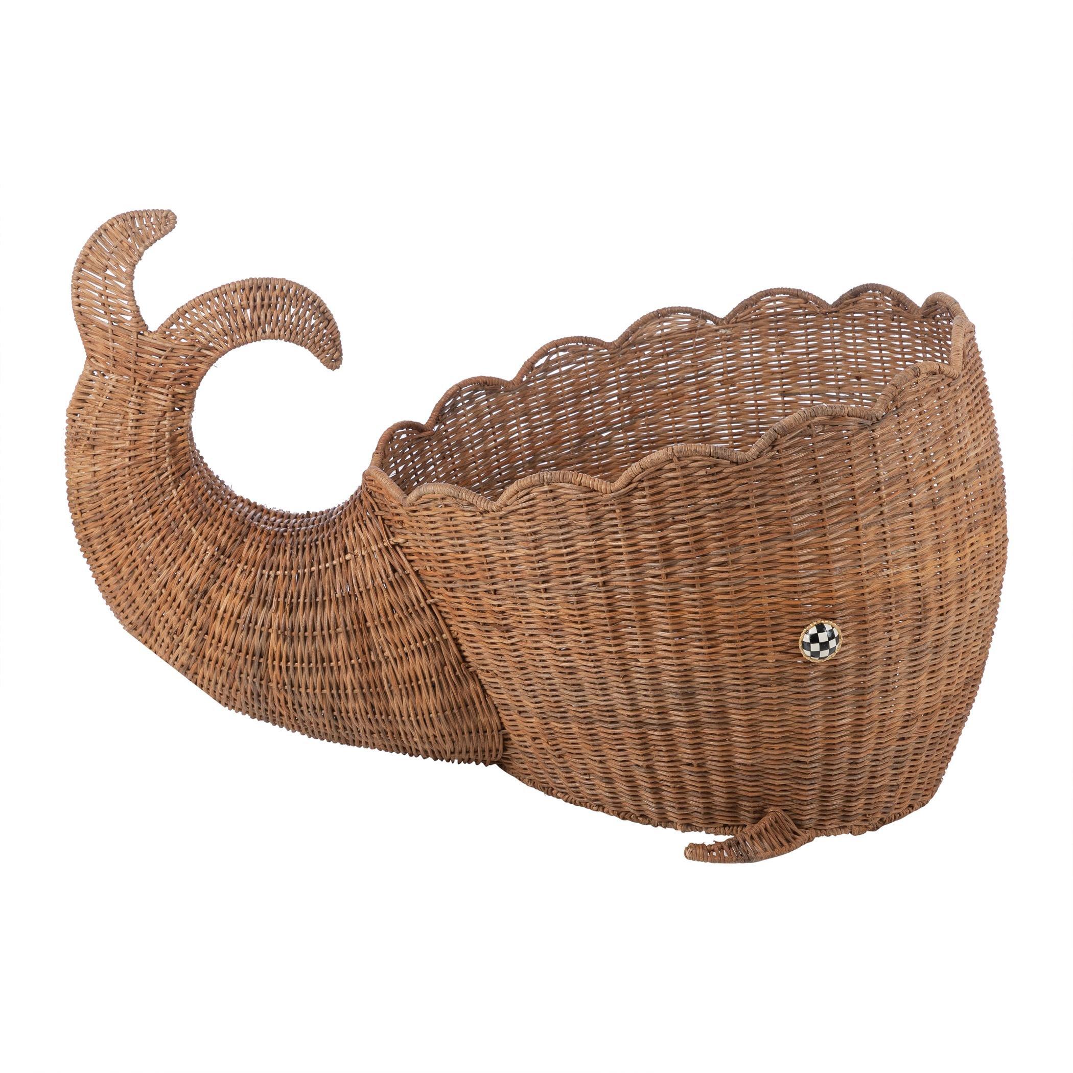 Neutral - MacKenzie-Childs - Whale Storage Basket - 5