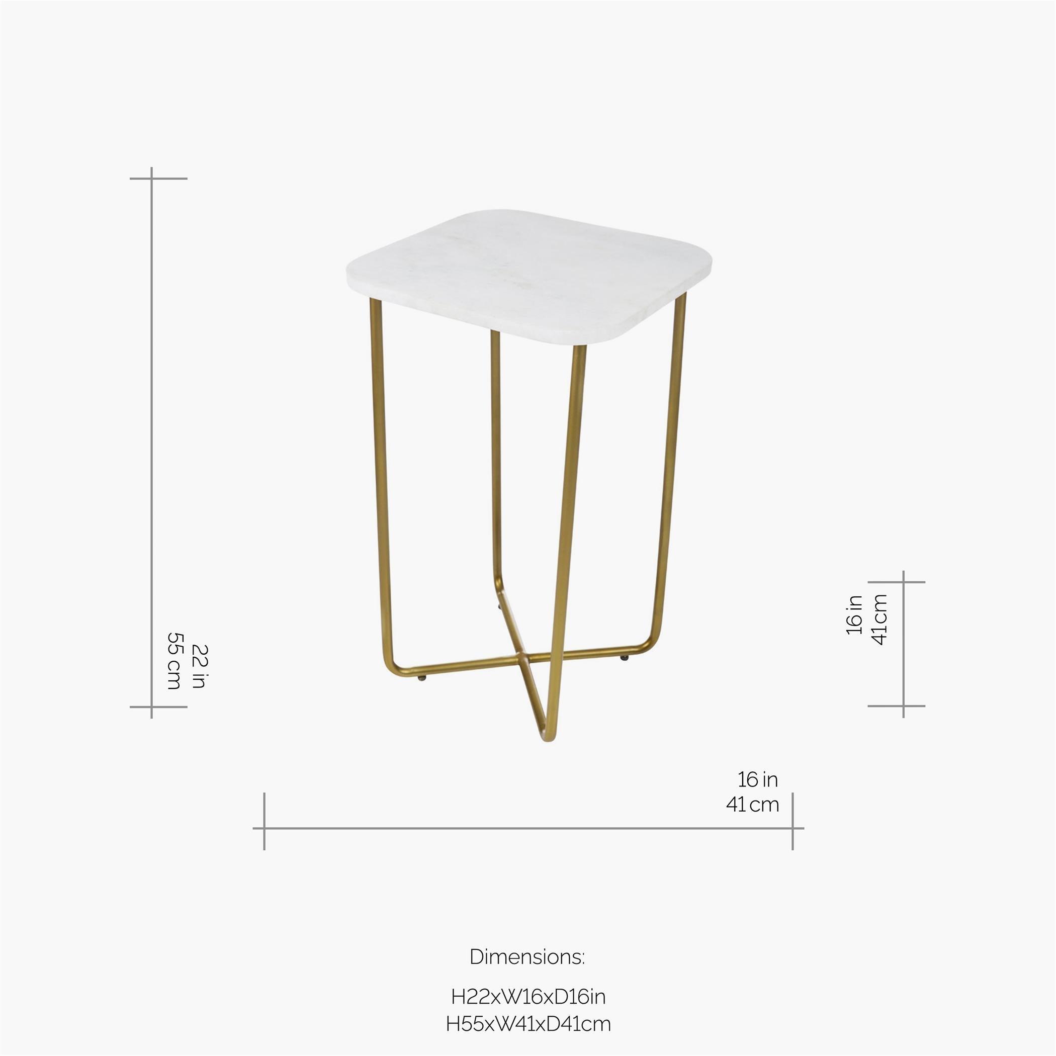 Gold White - Luxe - Cross Bottom Marble Table - 5