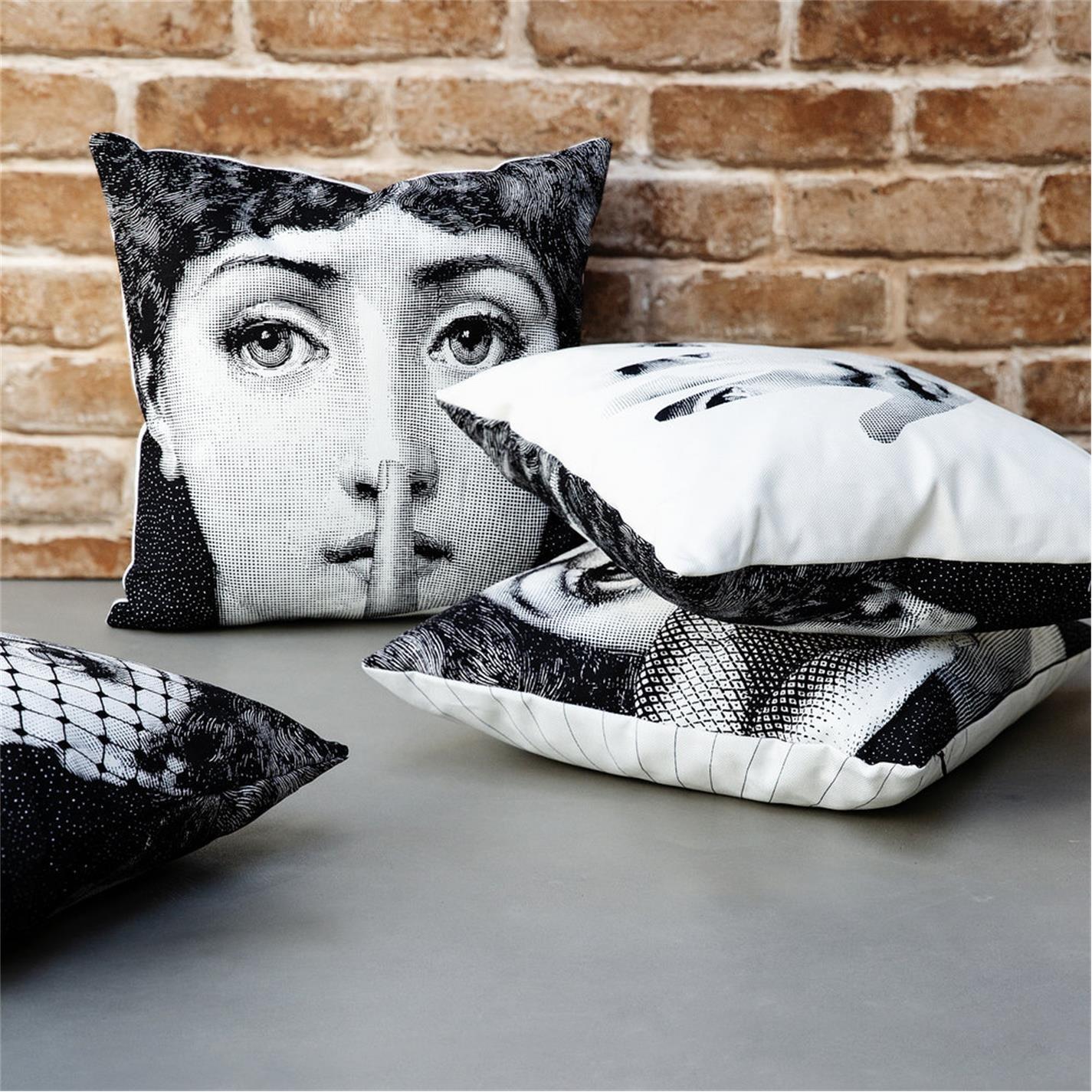 Silenzio - Fornasetti - Tema e Variazioni Reversible Cushion - 40x40cm - 3