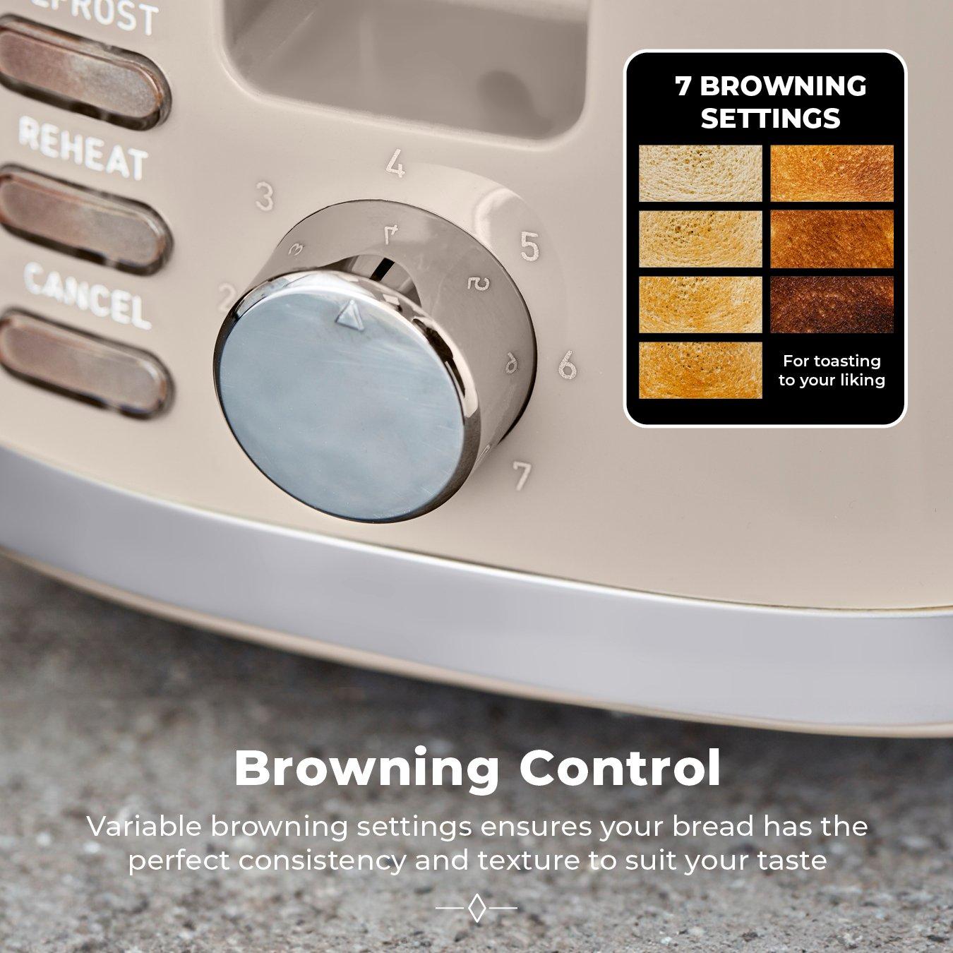 Latte - Tower - Solitaire 2 Slice Toaster Latte Chrome Accents - 5