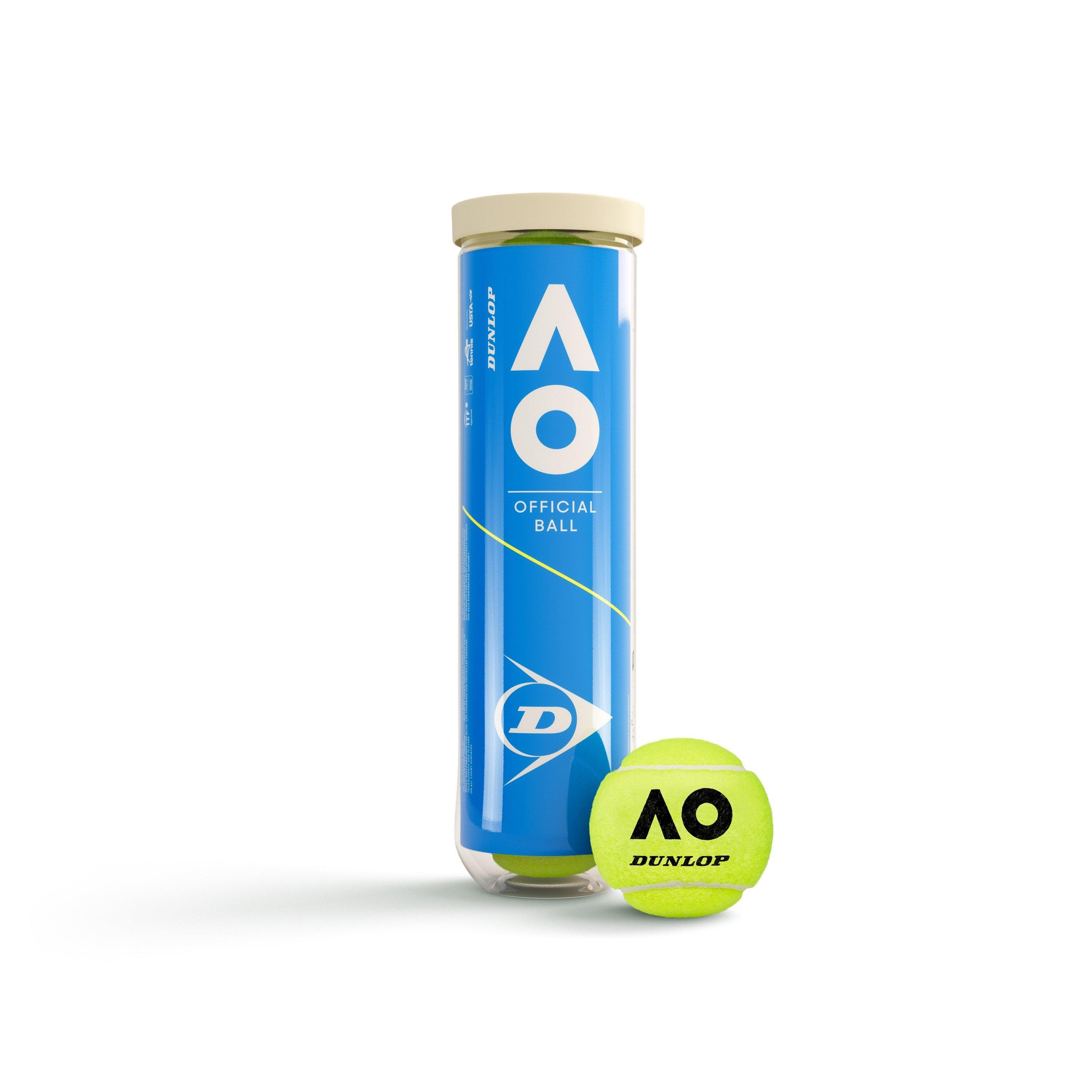 Dunlop Australian Open Tennis Balls (4 Ball) - Yellow