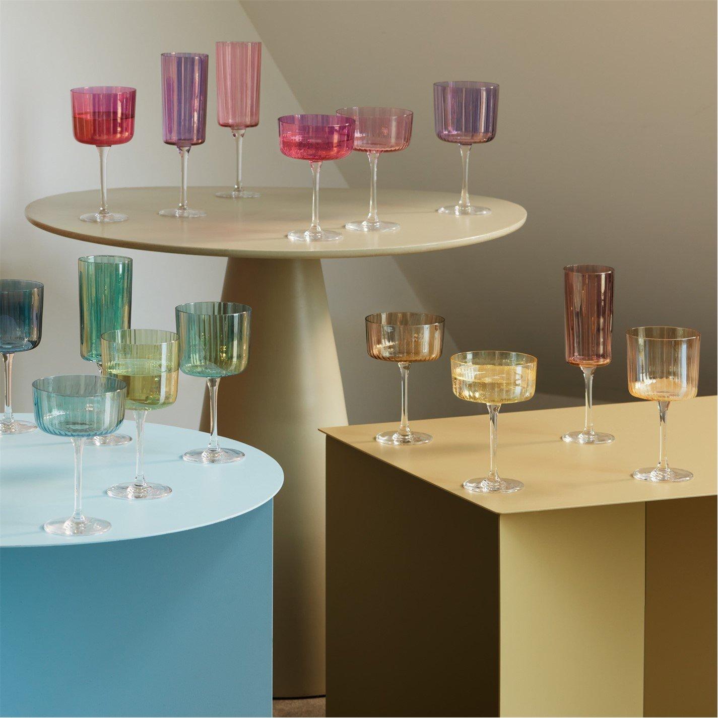 Garnet - LSA - Assorted Gems Champagne Coupe Glass - Set of 4 - 4