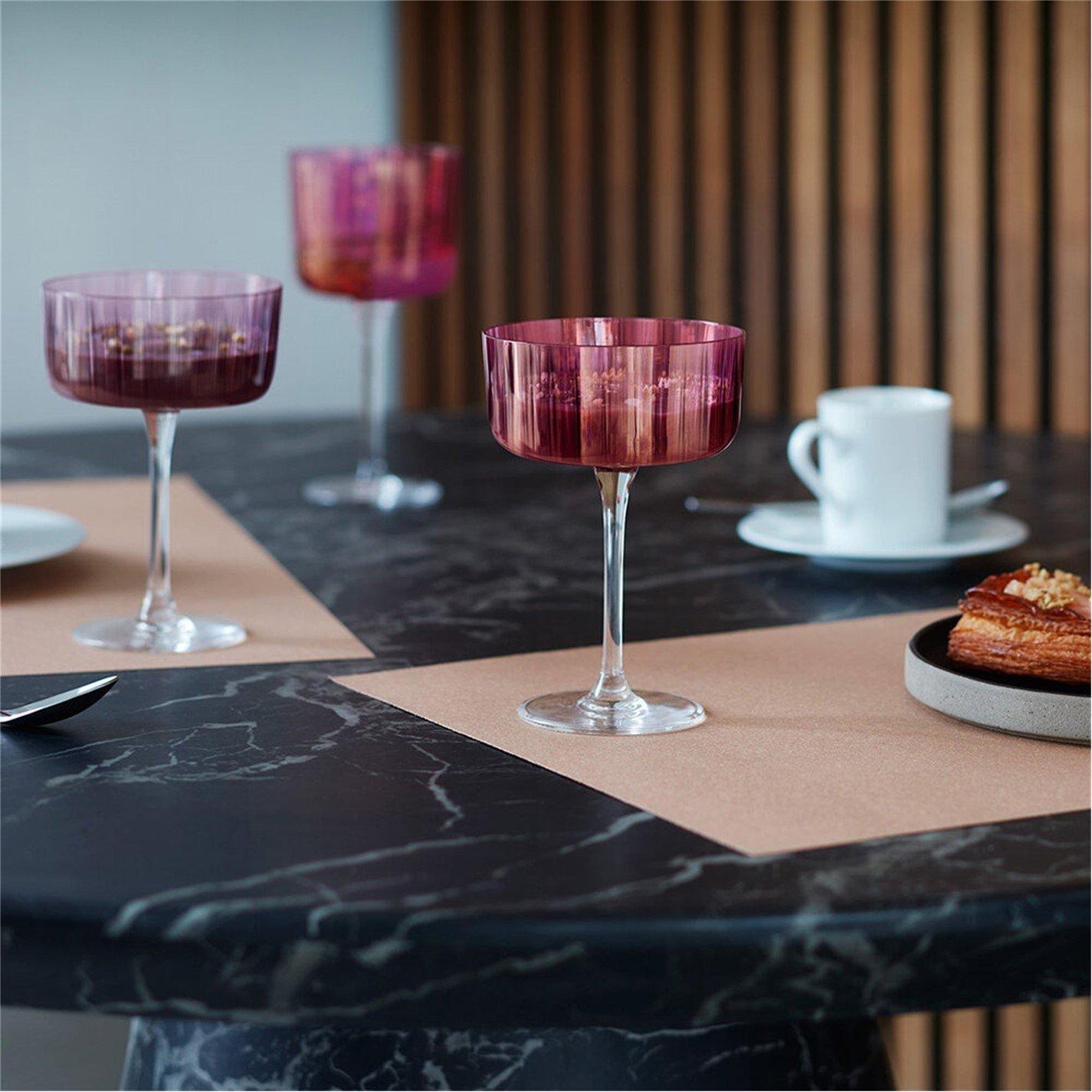 Garnet - LSA - Assorted Gems Champagne Coupe Glass - Set of 4 - 10