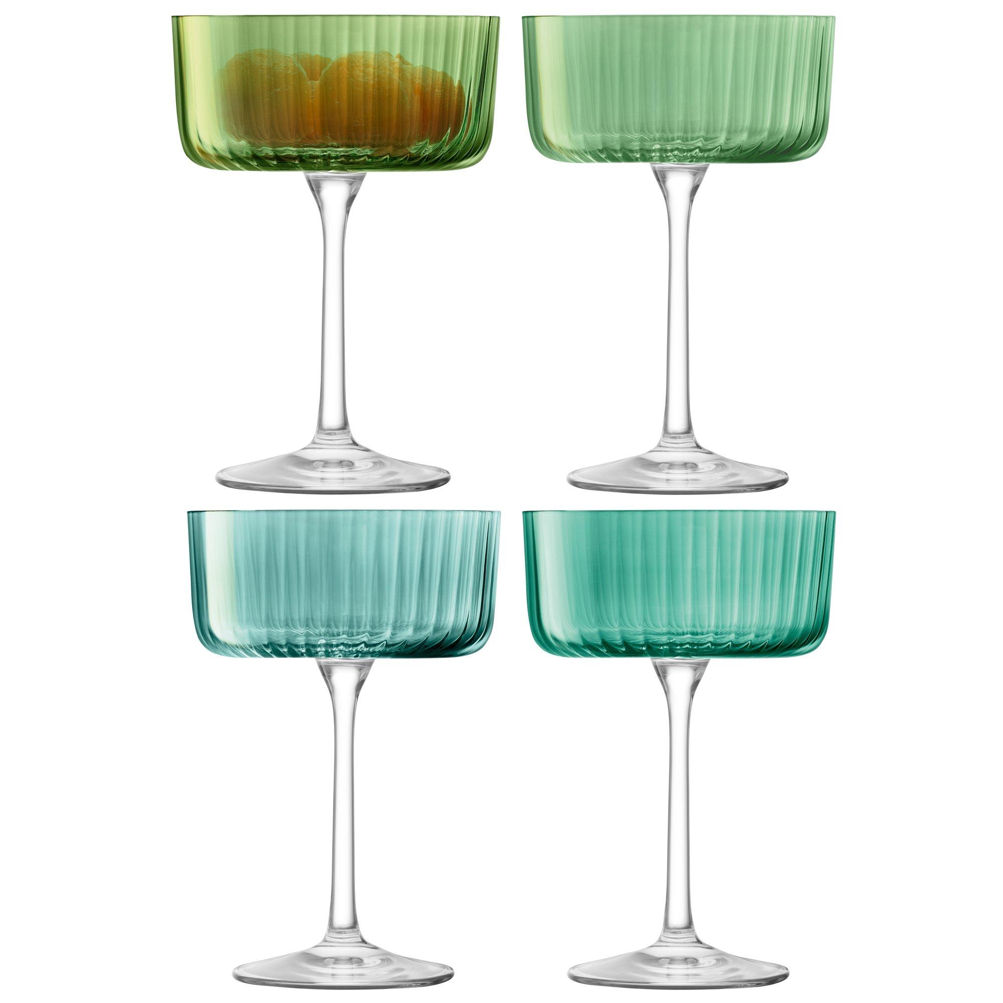 Lsa  Assorted Gems Champagne Coupe Glass  Of 4 - Jade
